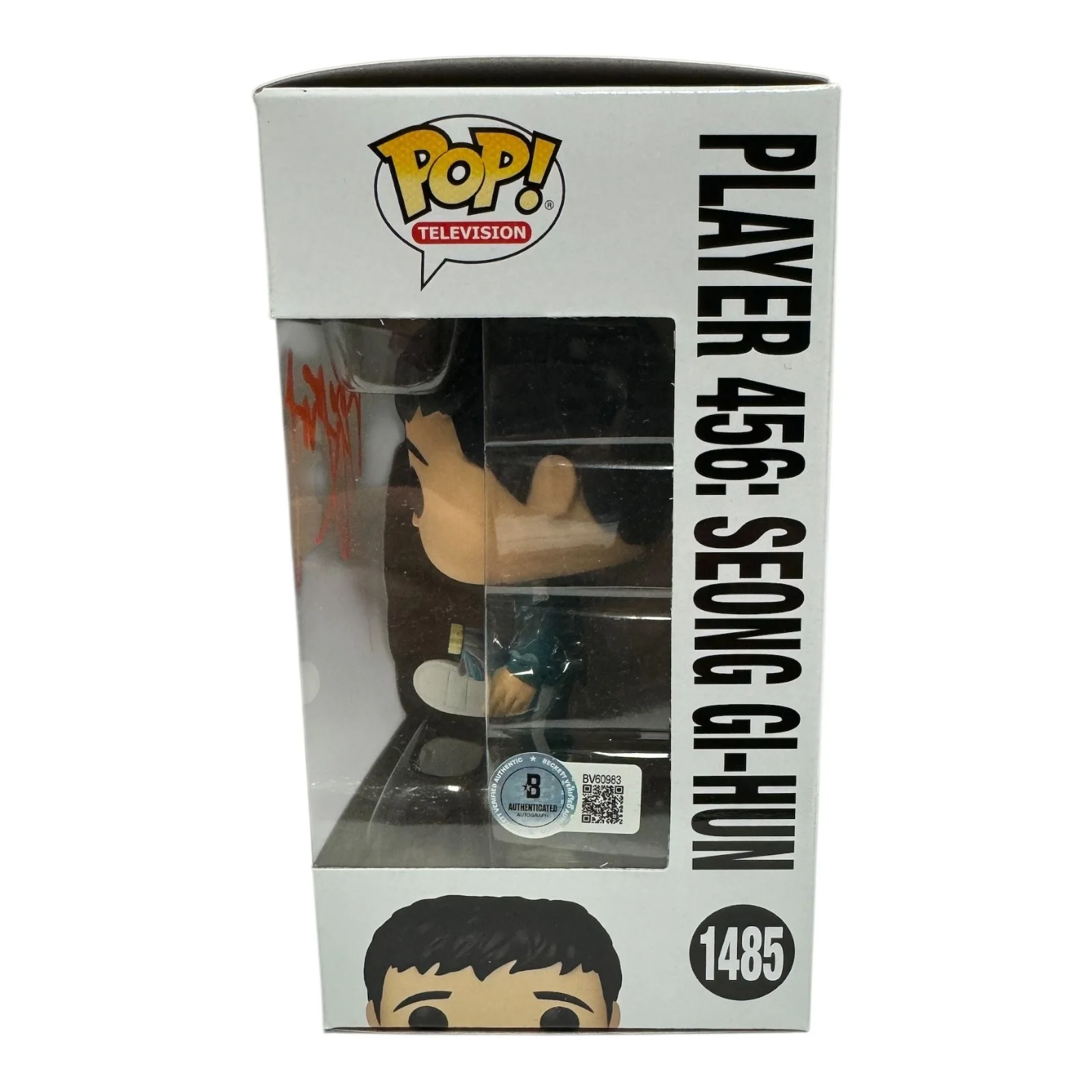LEE JUNG JAE — LEE JUNG JAE SIGNED AUTOGRAPH SQUID GAME FUNKO POP 1485 BECKETT BAS, изображение 2