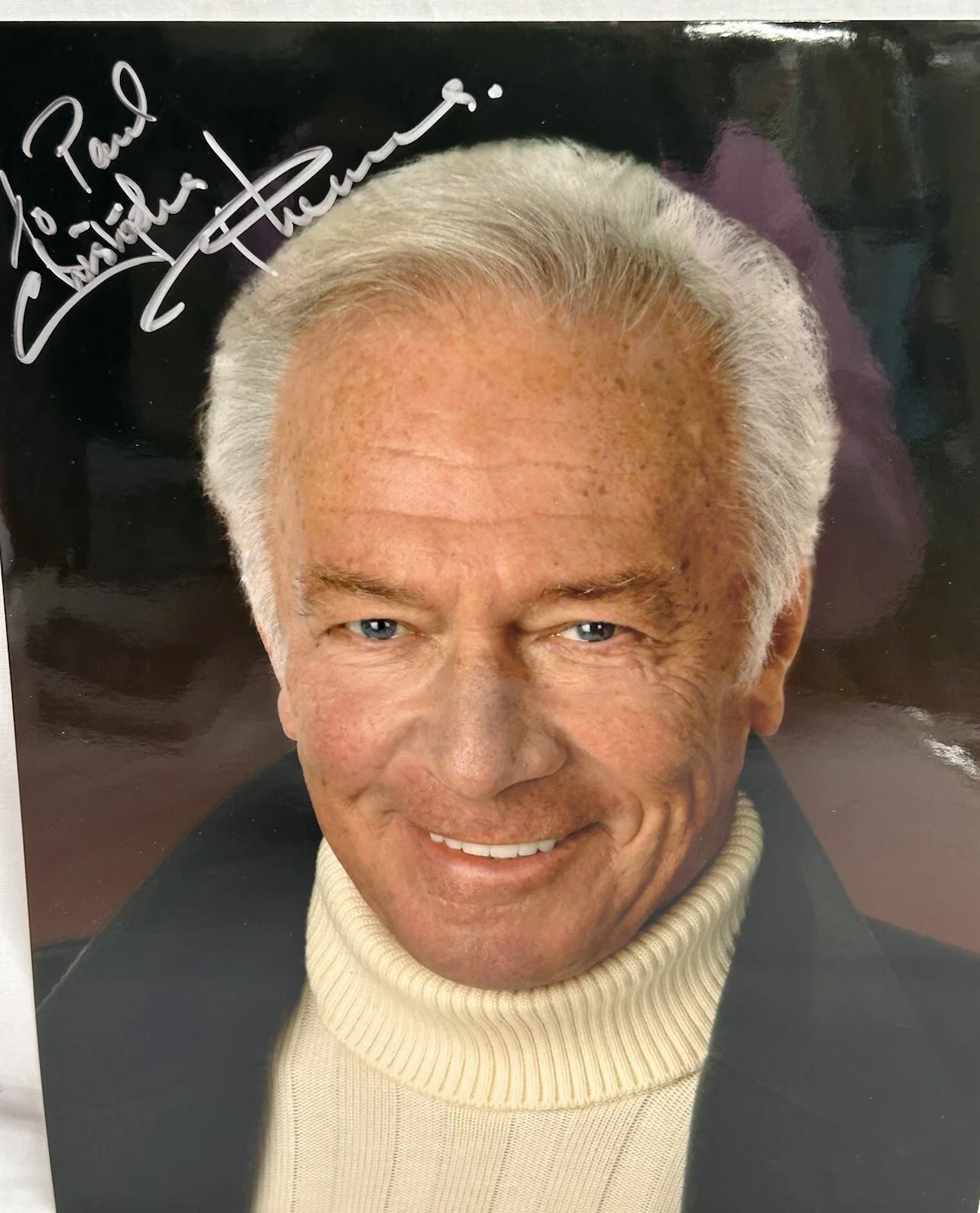 Christopher Plummer — Christopher Plummer Canadian Actor 8x10” Colored Picture Signed Personalized, image 2