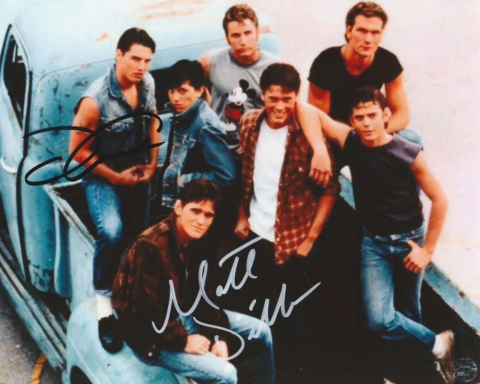 Tom Cruise & Matt Dillon — Tom Cruise & Matt Dillon Signed Autographed RARE Outsiders 8x10 Photo with COA
