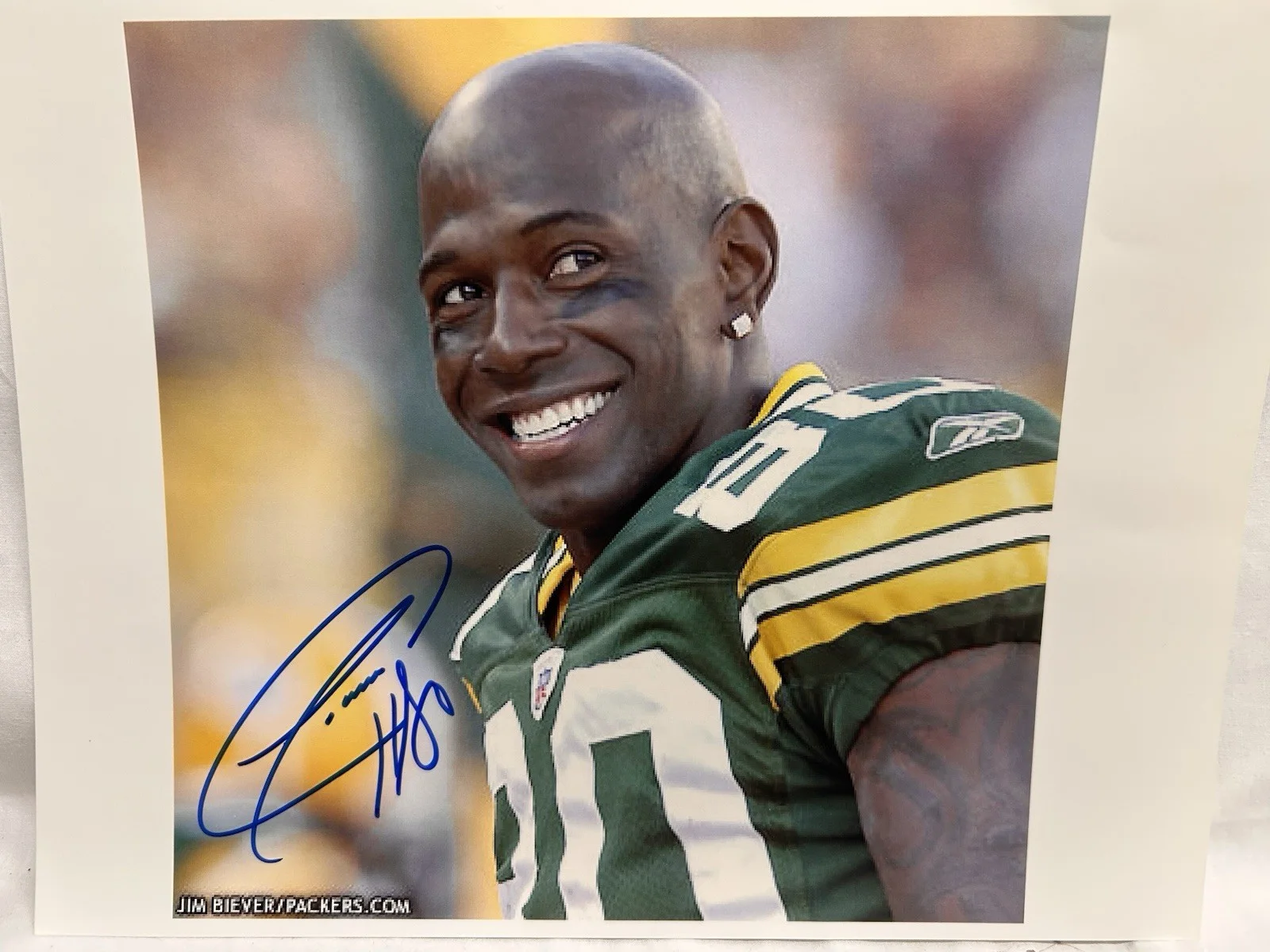Donald Driver — Donald Driver GB Packers 8x8” Colored Picture Signed, image 2