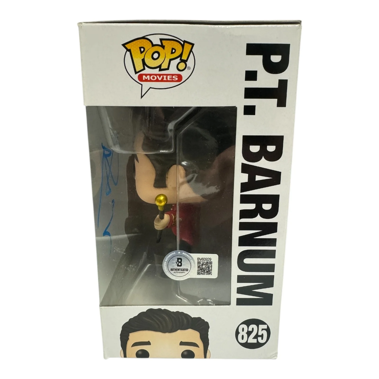 HUGH JACKMAN — HUGH JACKMAN SIGNED AUTOGRAPH THE GREATEST SHOWMAN FUNKO POP 825 BECKETT BAS, изображение 2