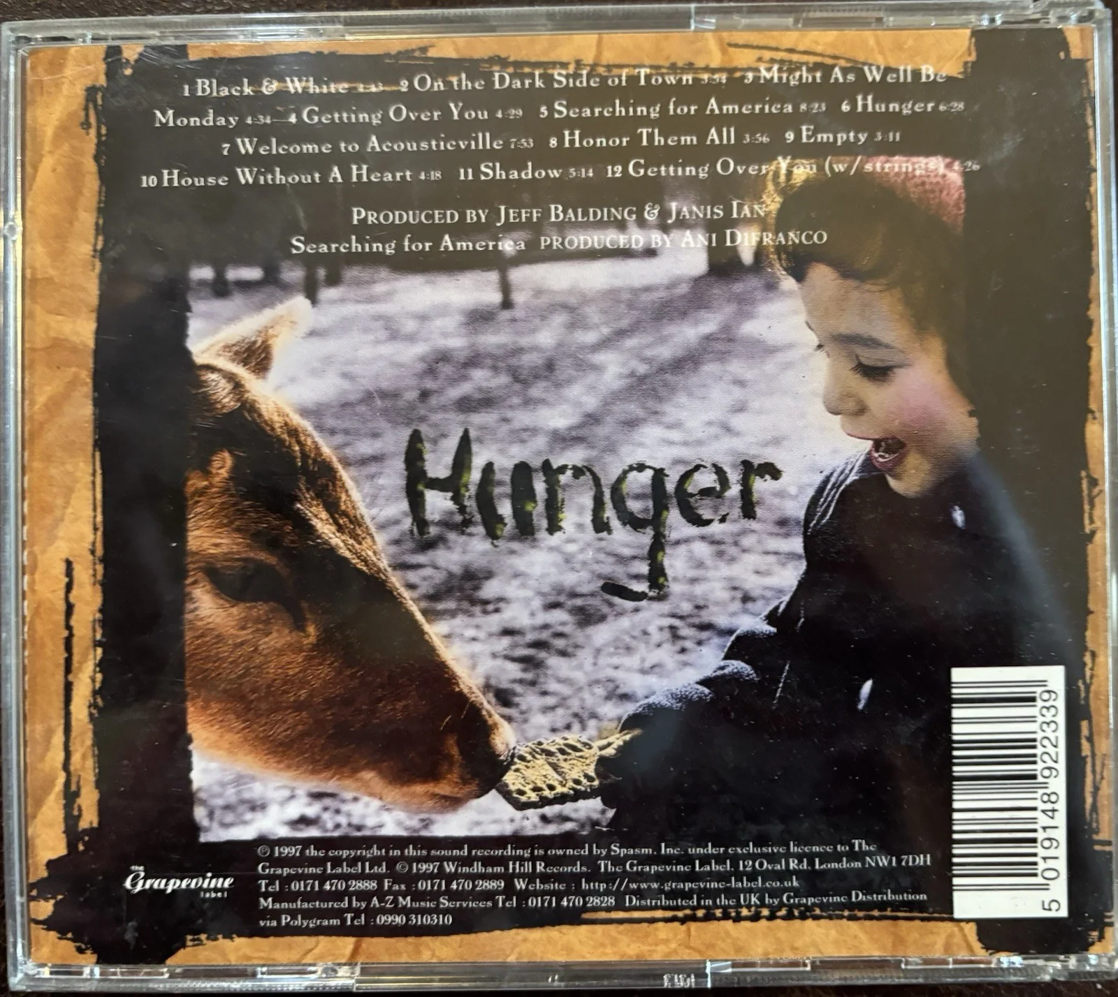 Janis Ian SIGNED Hunger CD Original with Autographed Booklet, image 3