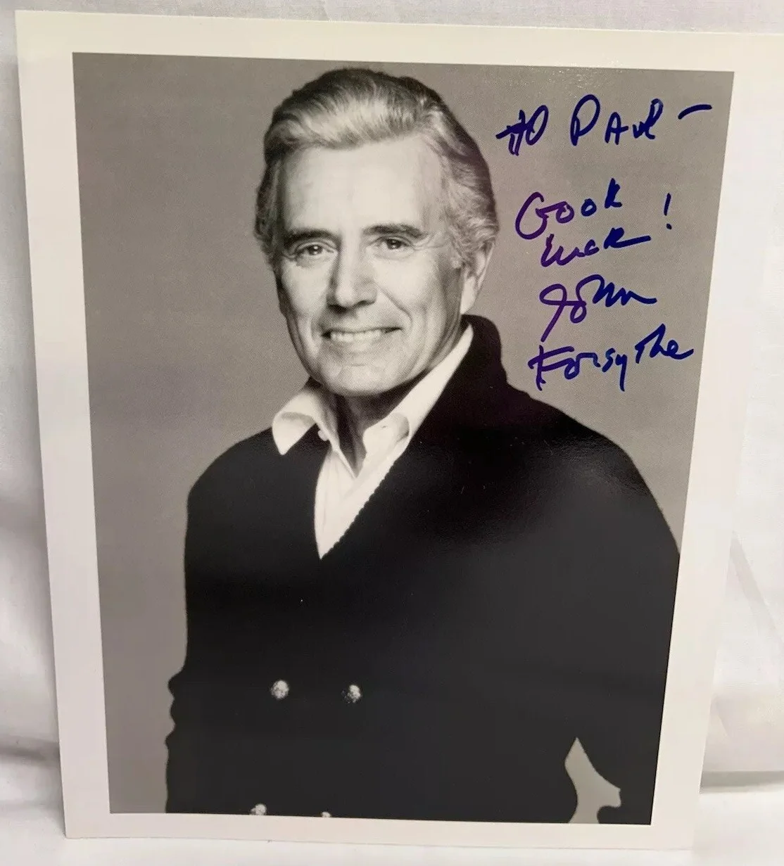John Forsythe — John Forsythe Actor 8x10 B/W Picture w Index Card & Traced Hand Signed Original, изображение 2