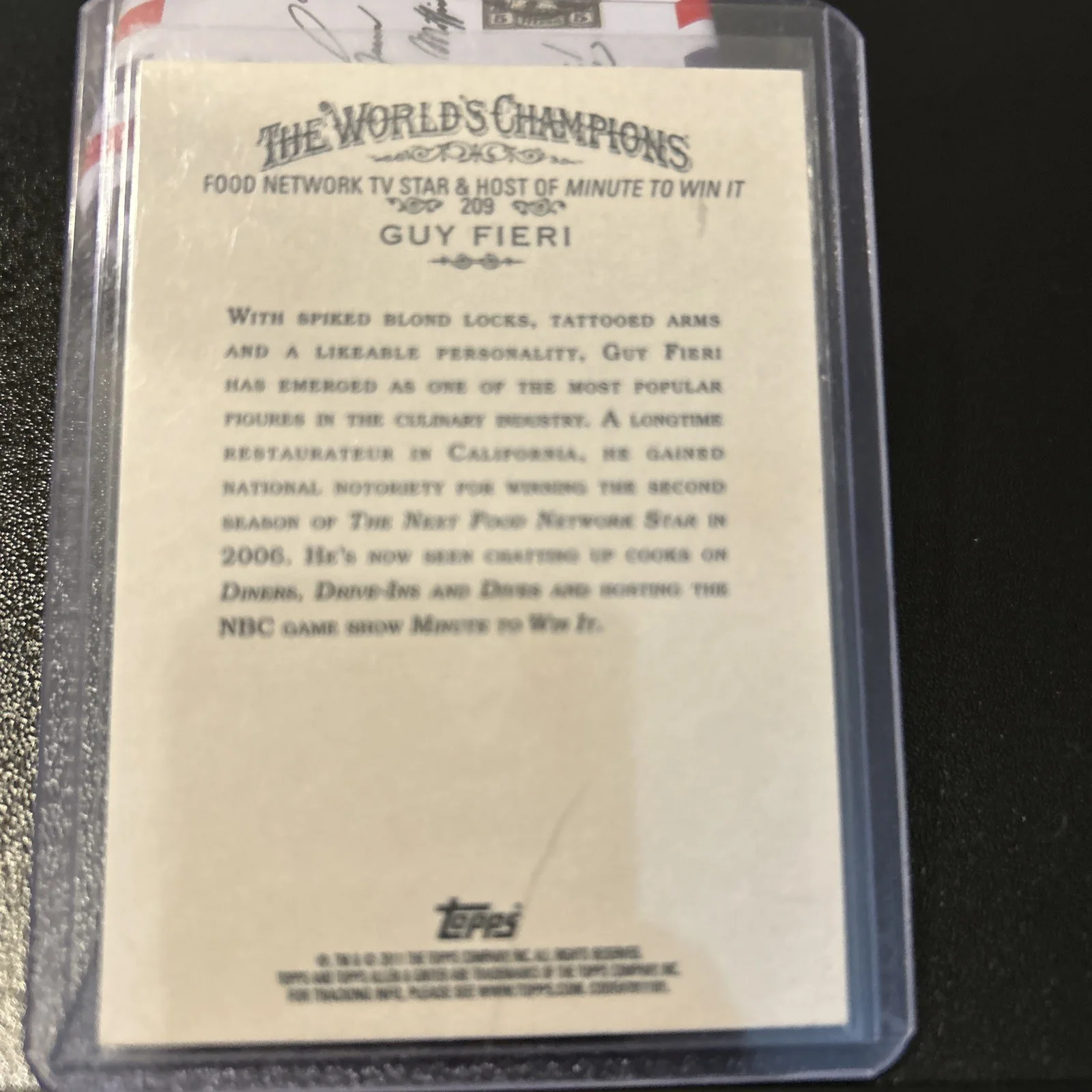 Guy Fieri — 2011 Topps Allen & Ginter Guy Fieri Signed IP Auto Trading Card #209, изображение 2
