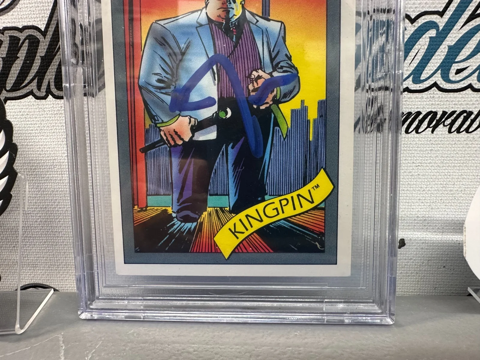 FULL METAL JACKET PRIVATE PYLE GOMER EDGAR BUG MEN IN BLACK CELL — VINCENT D'ONOFRIO KINGPIN SIGNED AUTOGRAPHED 1990 MARVEL CARD MCU-BECKETT BAS 10, image 3