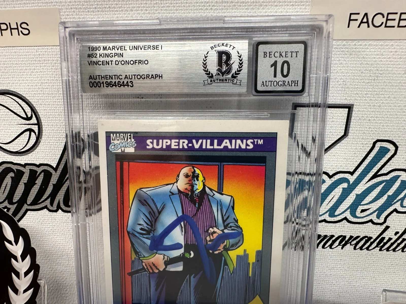 FULL METAL JACKET PRIVATE PYLE GOMER EDGAR BUG MEN IN BLACK CELL — VINCENT D'ONOFRIO KINGPIN SIGNED AUTOGRAPHED 1990 MARVEL CARD MCU-BECKETT BAS 10, image 4