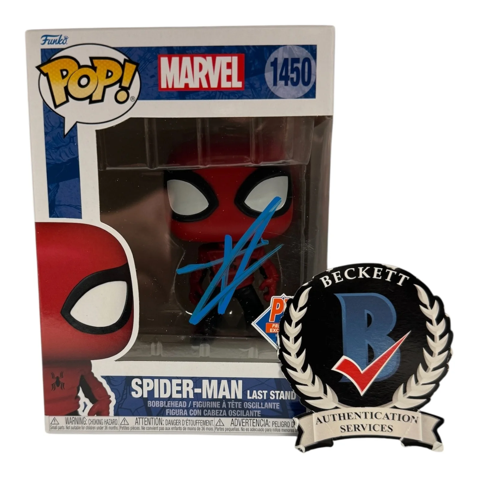 TOM HOLLAND — TOM HOLLAND SIGNED AUTOGRAPH FUNKO POP 1450 SPIDER-MAN NO WAY HOME BECKETT BAS