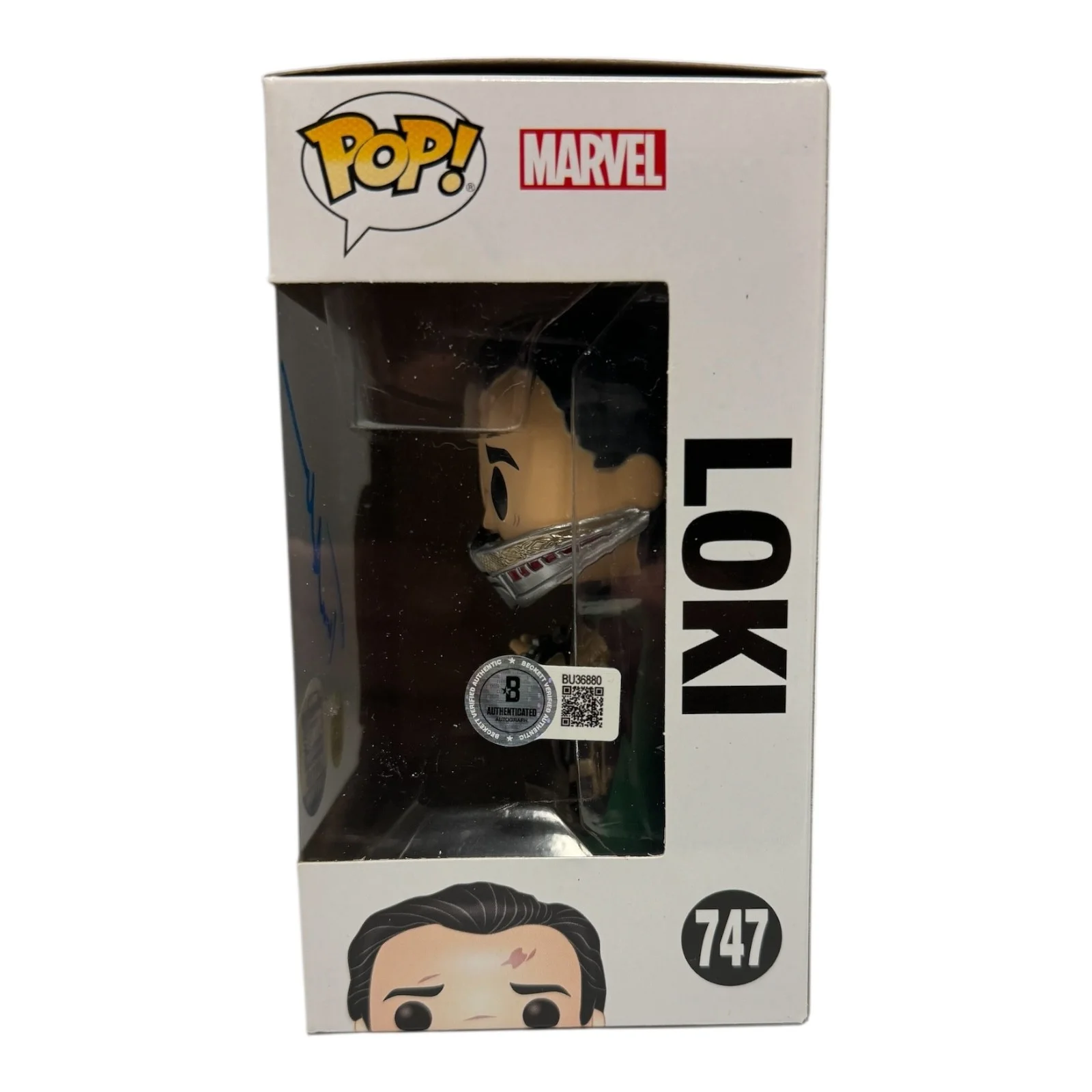 Tom Hiddleston — Tom Hiddleston Signed Autograph Loki Funko Pop 747 Beckett BAS Marvel, image 2