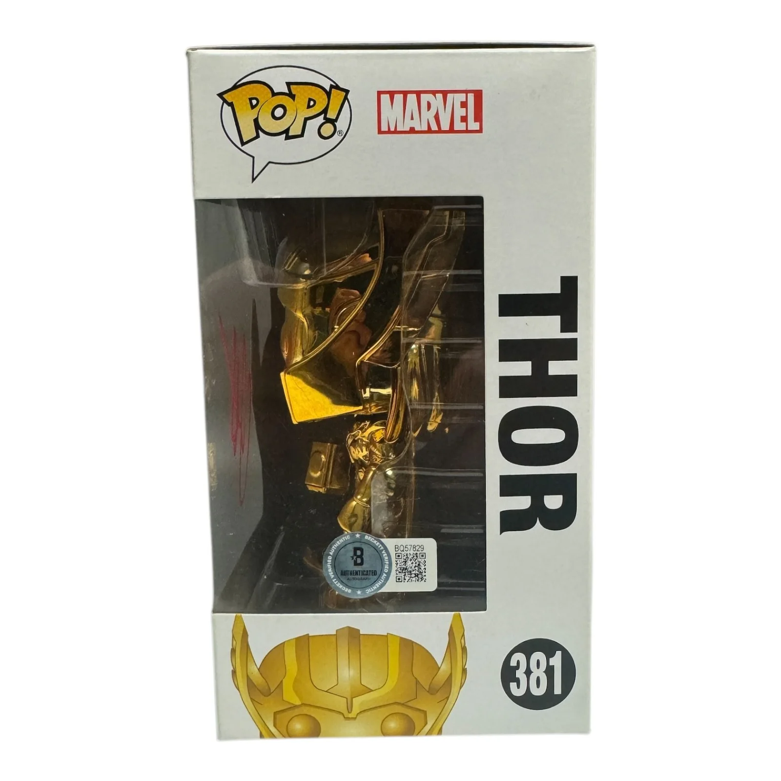 Chris Hemsworth — Chris Hemsworth Signed Autograph Thor Funko Pop 381 Beckett Bas Marvel, image 2