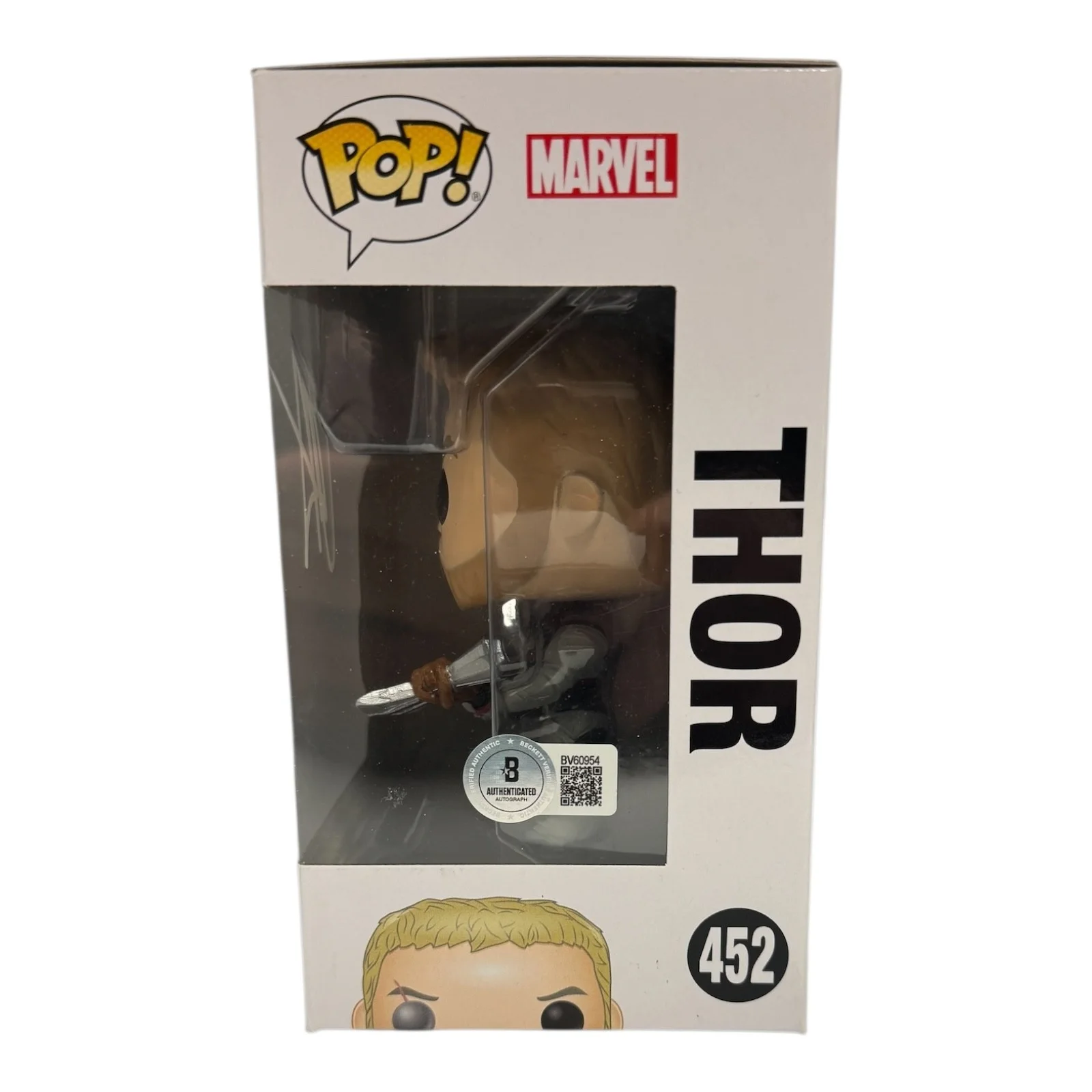 Chris Hemsworth — Chris Hemsworth Signed Autograph Thor Funko Pop 452 Beckett Bas Marvel, image 2