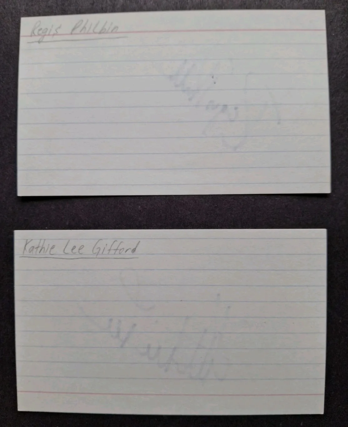 Regis Philbin, Kathy Lee Gifford — REGIS PHILBIN / KATHIE LEE GIFFORD SIGNED 3x5 Index "REGIS & KATHY LEE" W/PROOF, изображение 2
