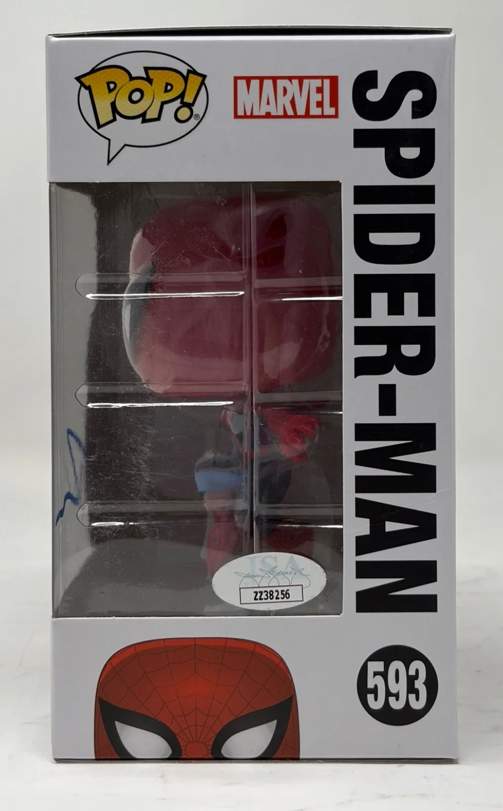 Tobey Maguire — Tobey Maguire Signed Autograph Spider-Man Funko Pop #593 Marvel 80 Years JSA COA, image 4
