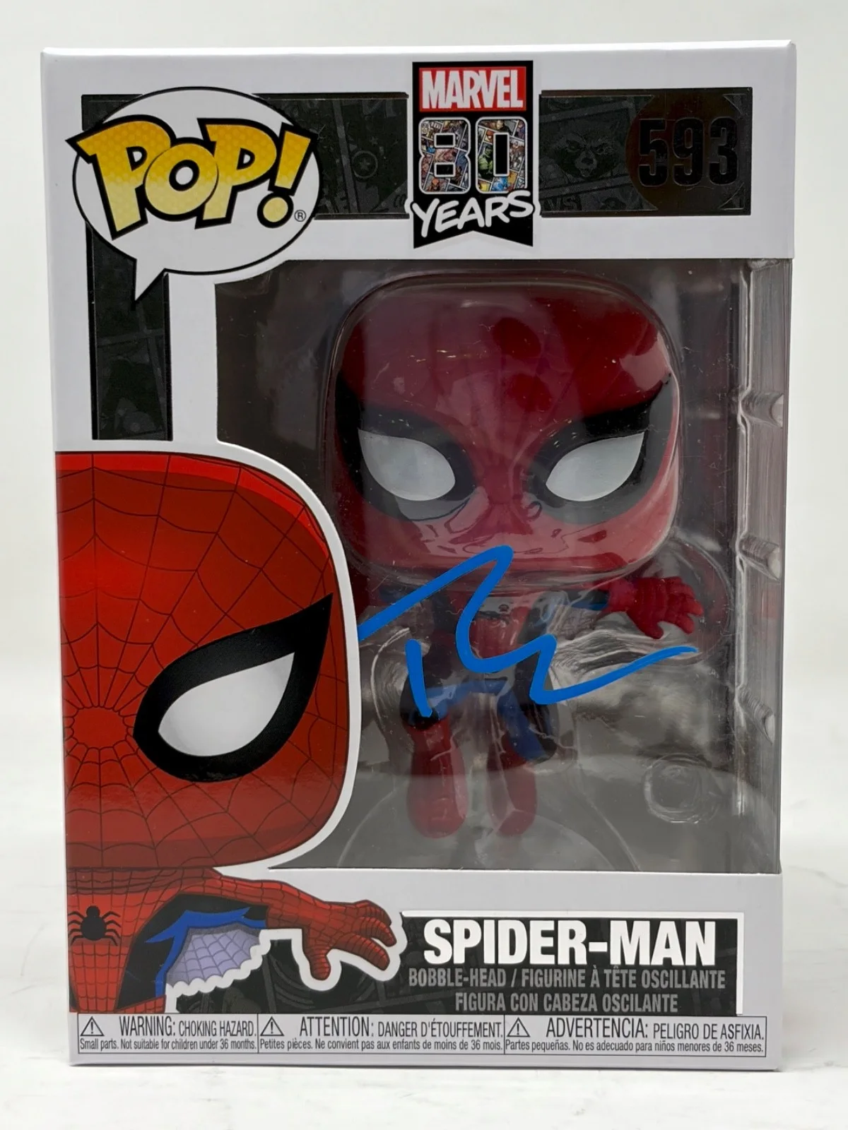 Tobey Maguire — Tobey Maguire Signed Autograph Spider-Man Funko Pop #593 Marvel 80 Years JSA COA, изображение 2