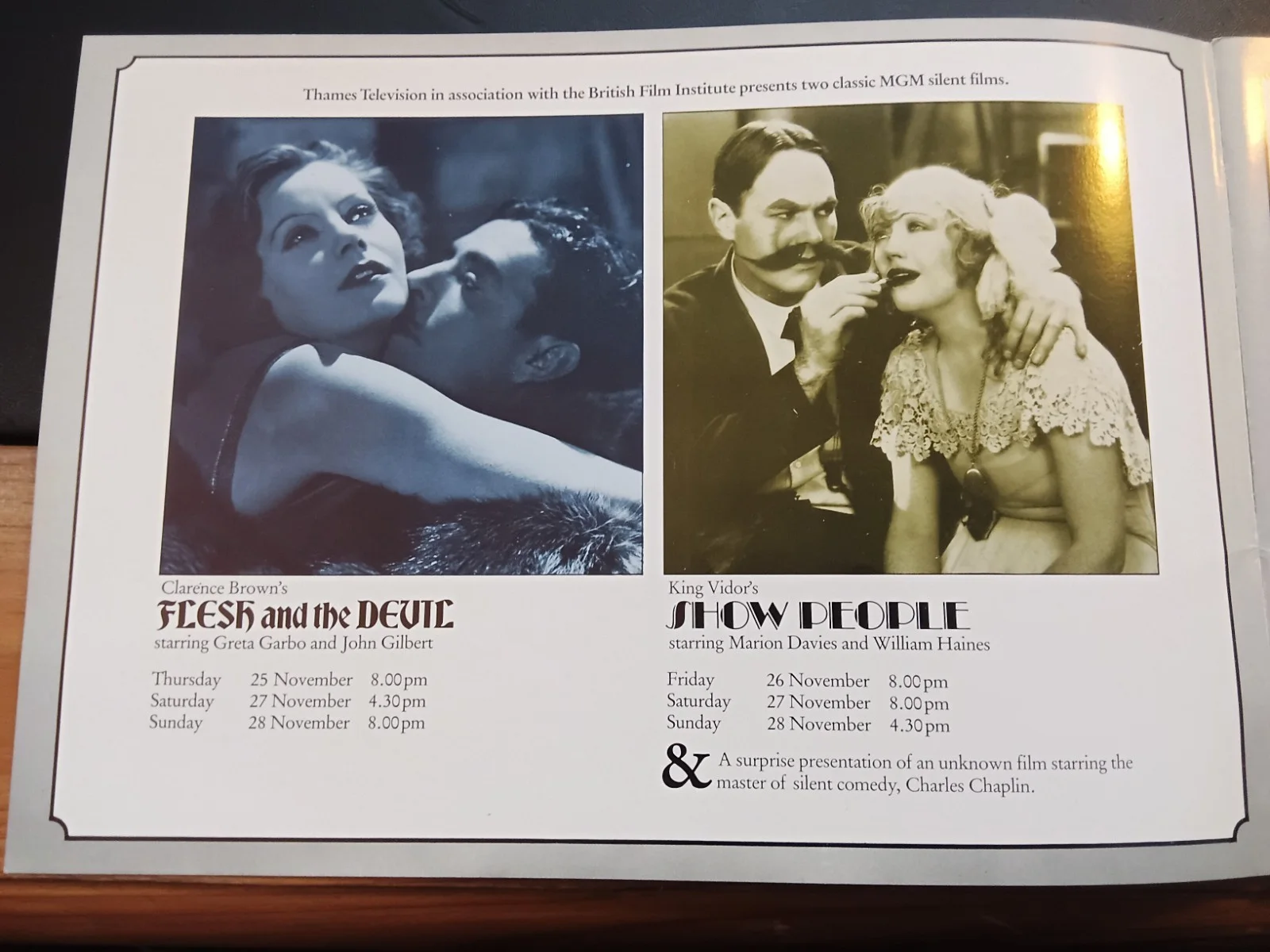 Thames Silents London Film Festival Programme BFI Silent Films Chaplin Vintage, изображение 2