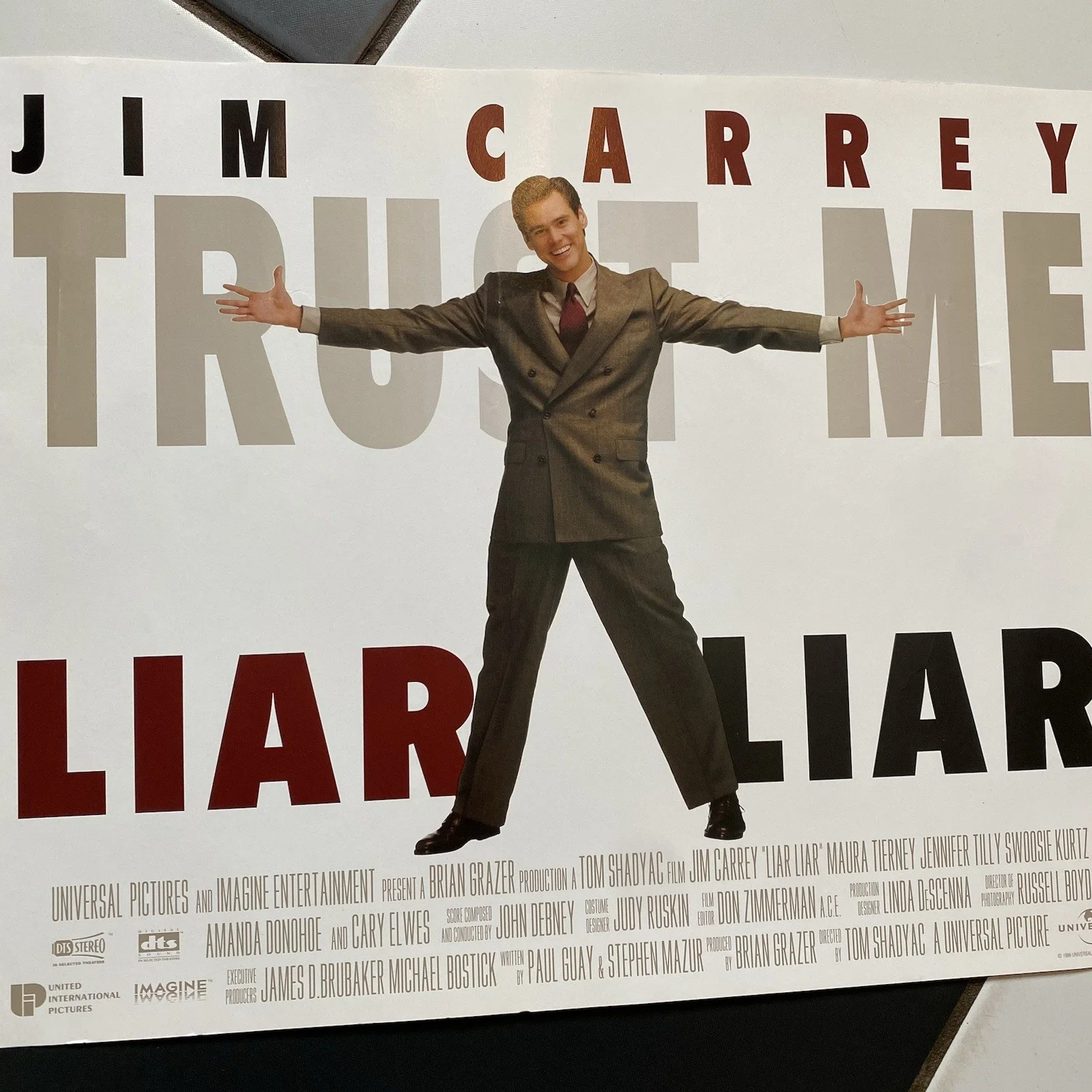 Liar Liar Jim Carrey Mini Quad Film Poster Vintage Man Cave Comedy Movie 12x16", изображение 3