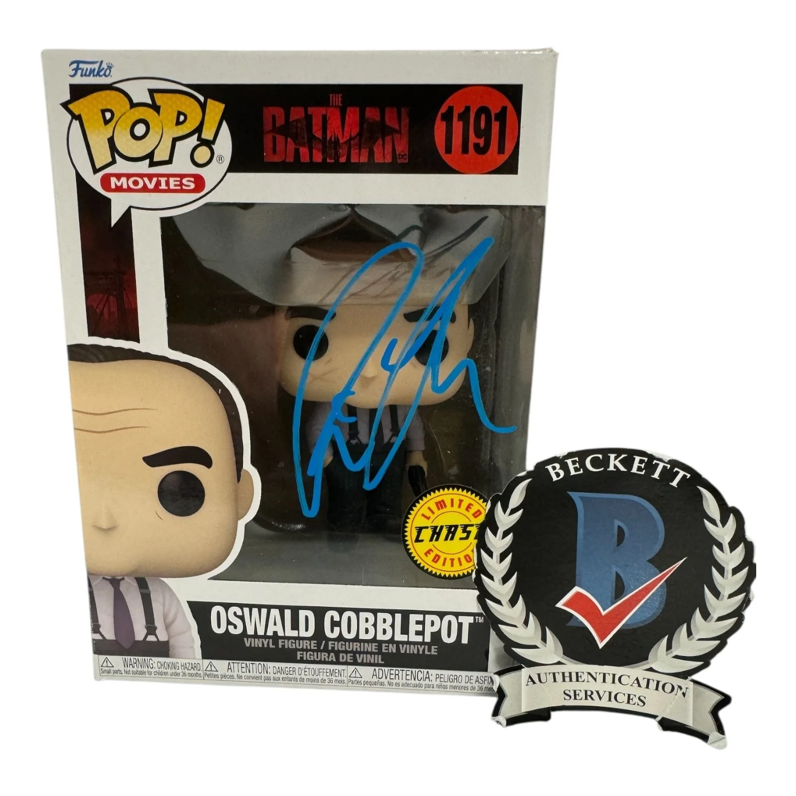 COLIN FARRELL — COLIN FARRELL SIGNED AUTOGRAPH THE BATMAN FUNKO POP 1191 BECKETT BAS PENGUIN