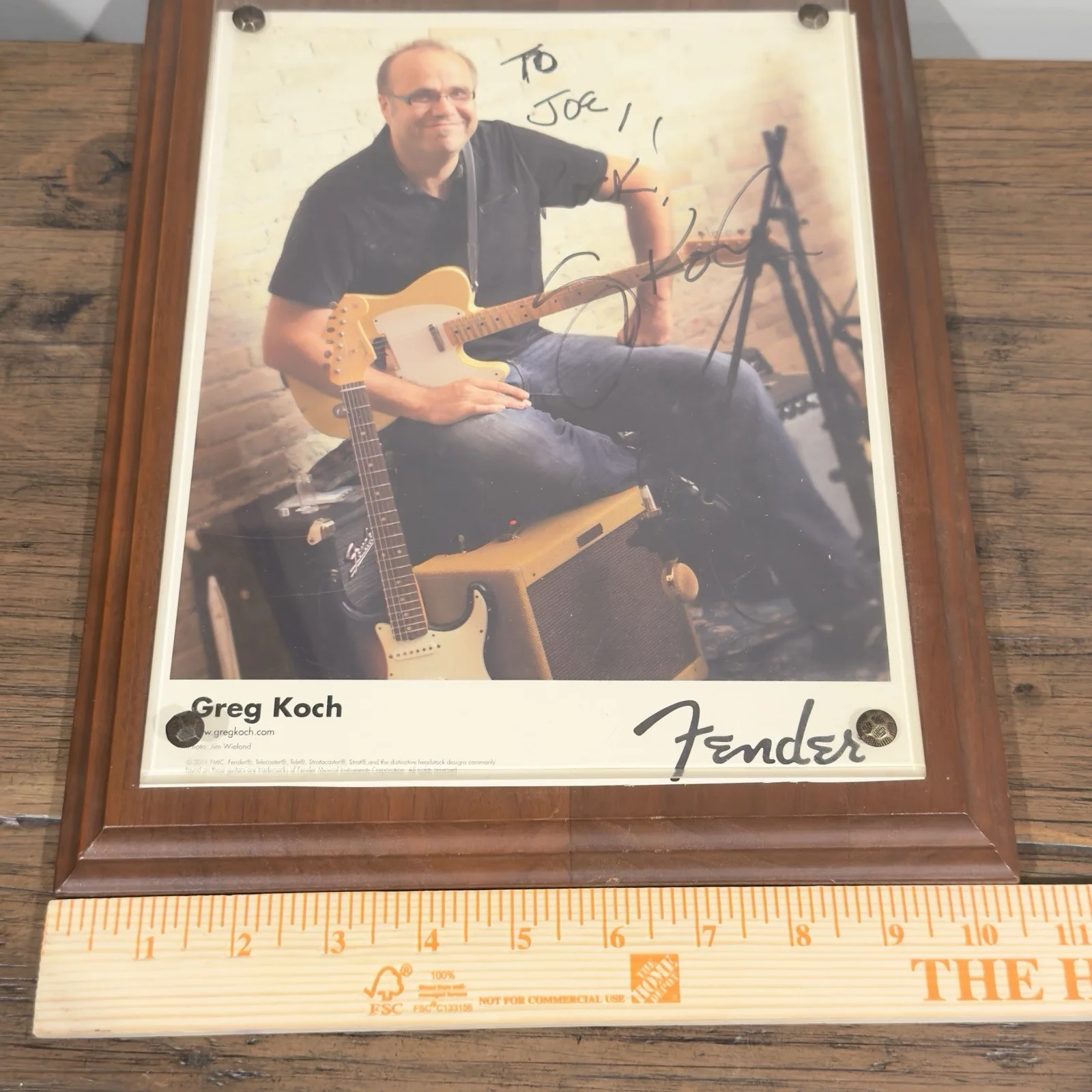 Greg Koch Signed Fender Promo Photo Framed Autographed Guitar Display, изображение 2