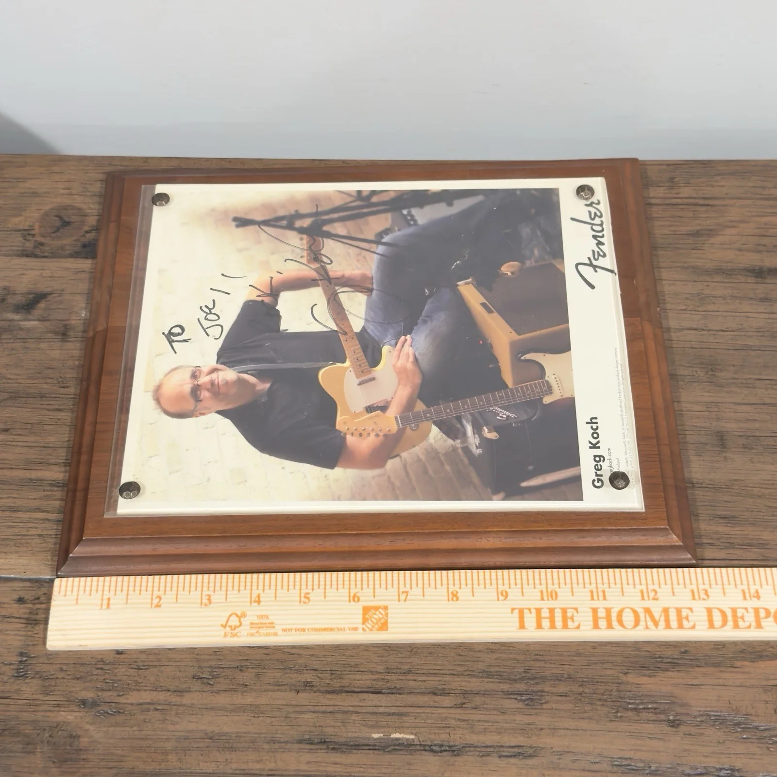 Greg Koch Signed Fender Promo Photo Framed Autographed Guitar Display, изображение 3