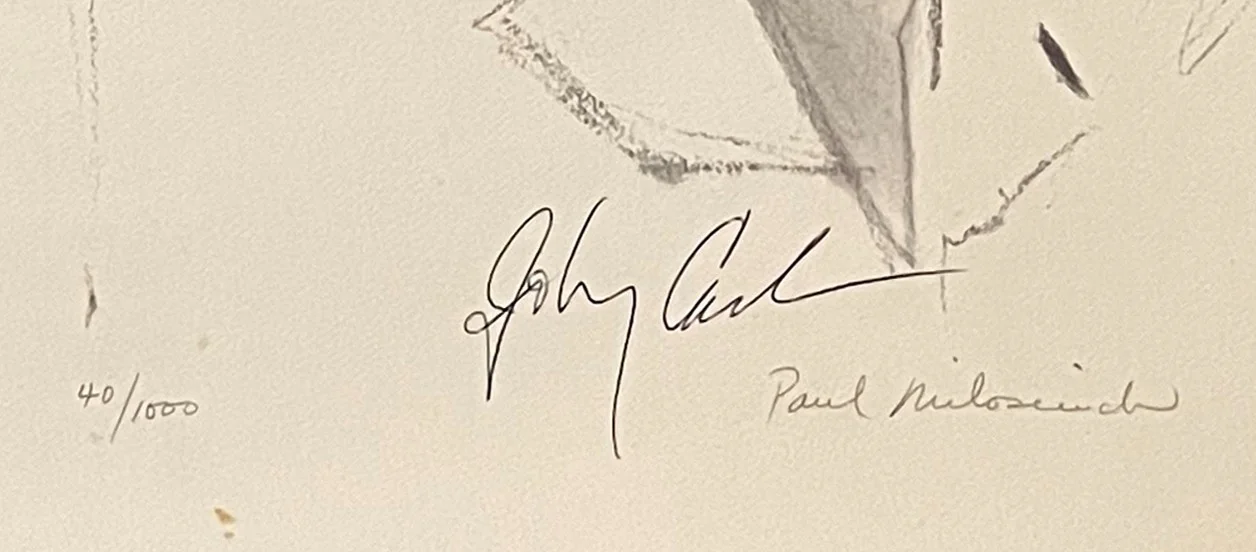 JOHNNY CASH Signed Limited Edition Print Paul Milosevich Autograph w/ COA 40/100, изображение 2