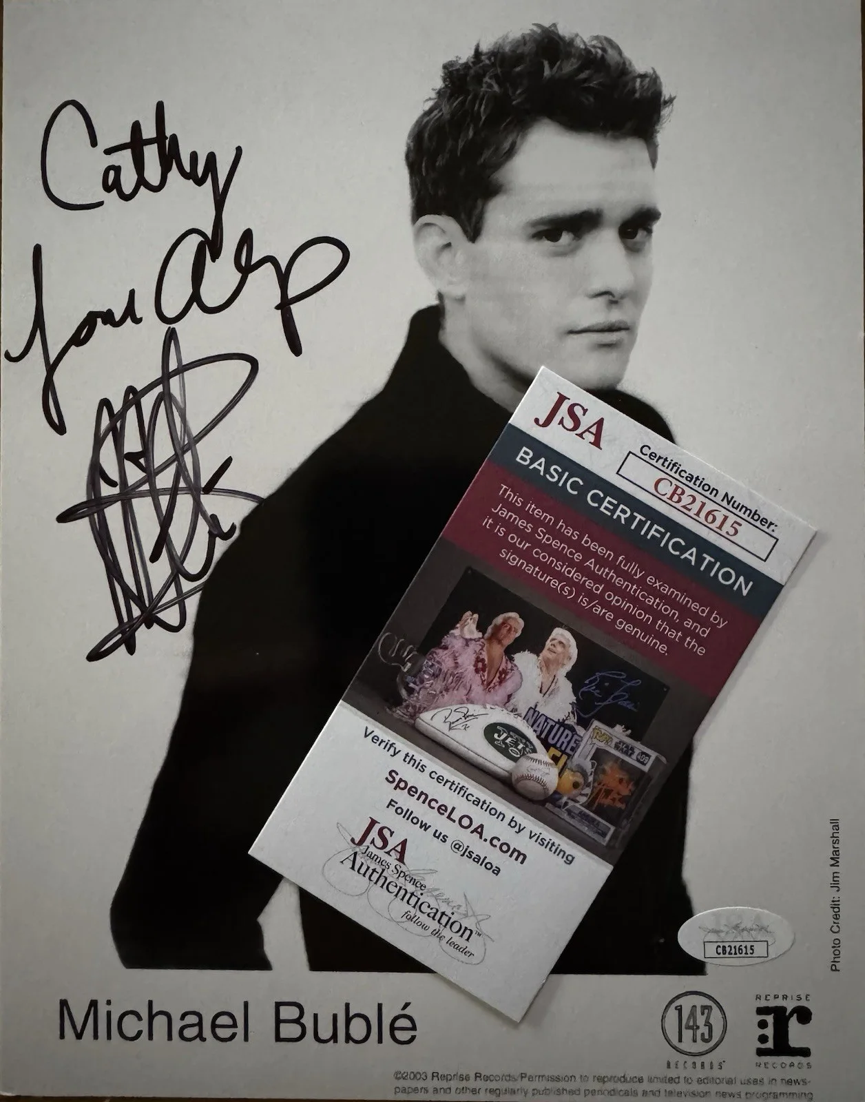 Michael Bublé Signed 8 X 10 Photo Singer Songwriter Jazz Soul JSA COA, image 2