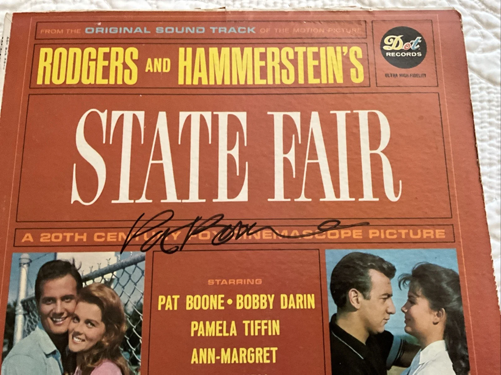 Pat Boone Autographed 1962 Vinyl Rodgers & Hammerstein's State Fair Record Album, image 2