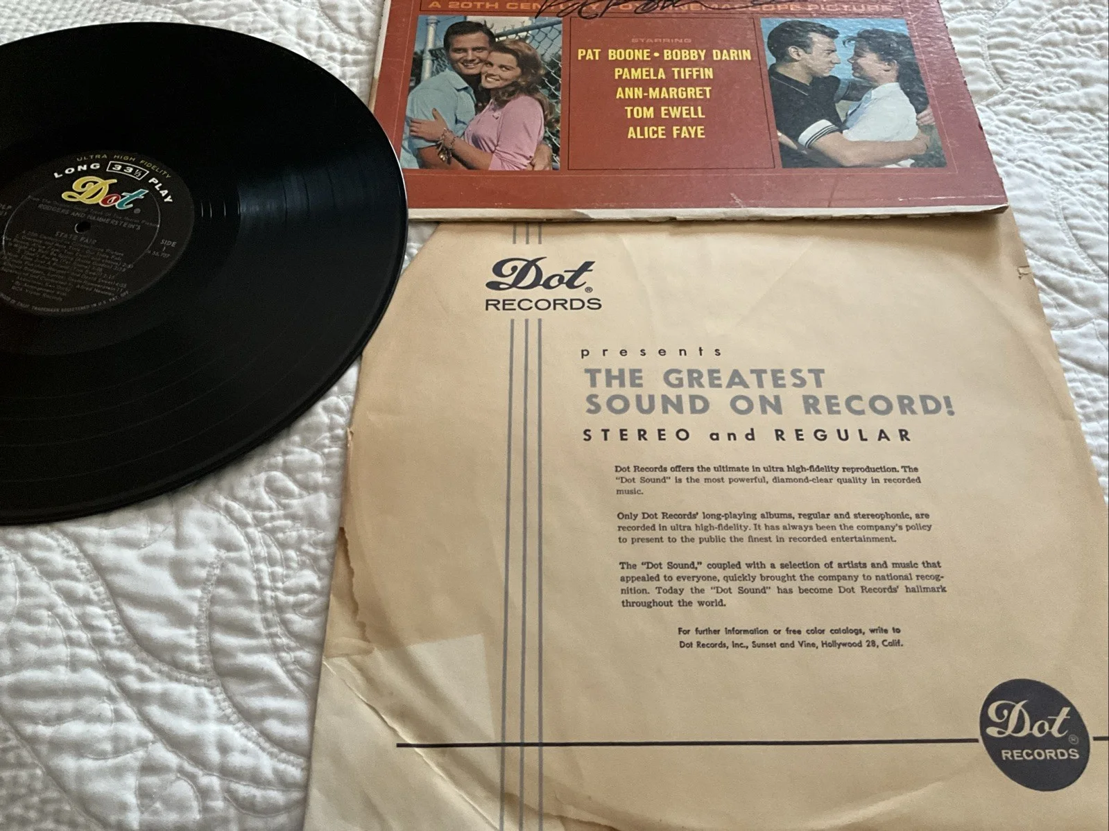 Pat Boone Autographed 1962 Vinyl Rodgers & Hammerstein's State Fair Record Album, image 4