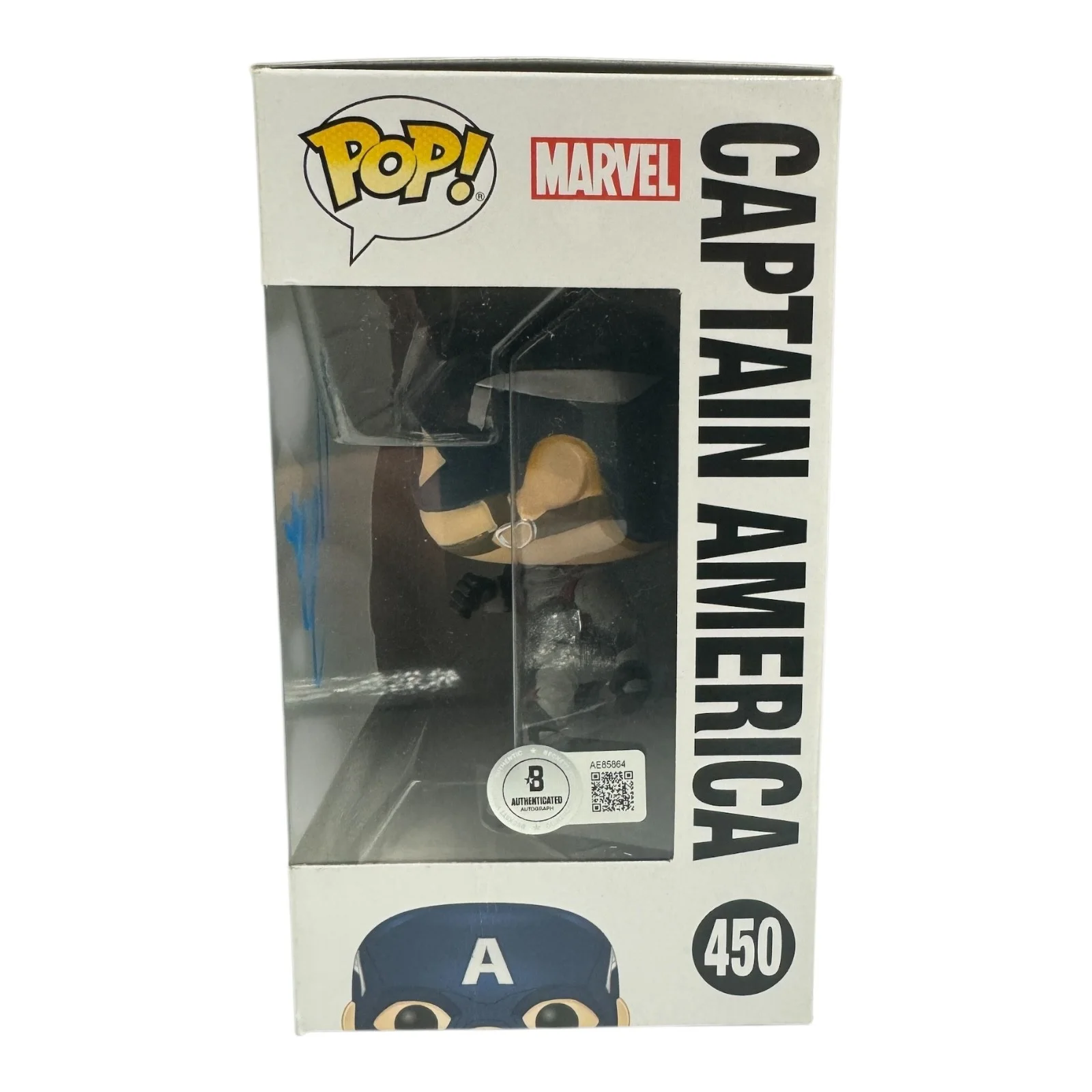 Chris Evans — Chris Evans Signed Autograph Captain America Funko Pop 450 Beckett BAS Avengers, image 2