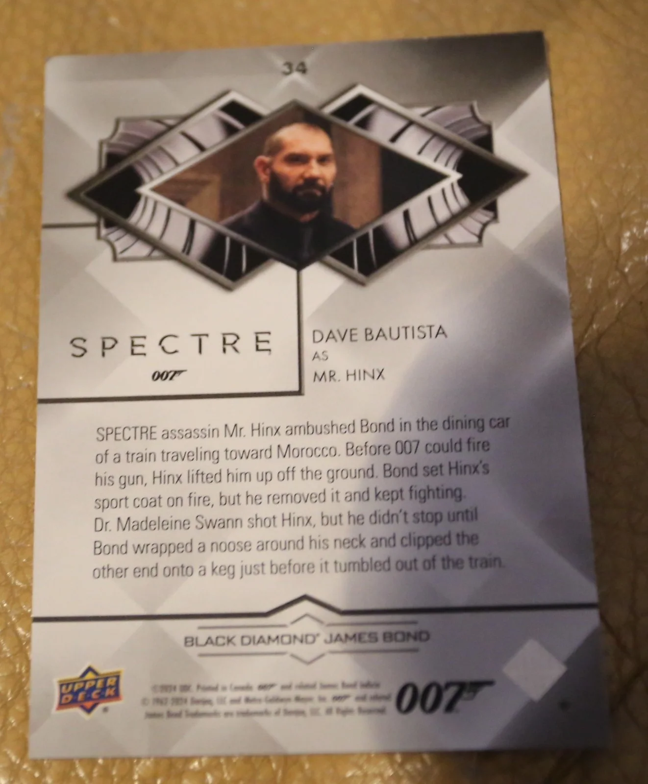 JAMES BOND NUMBER 190 of 199 DAVE BAUTISTA AS MR HINX BLACK DIAMOND TRADING CARD, изображение 2