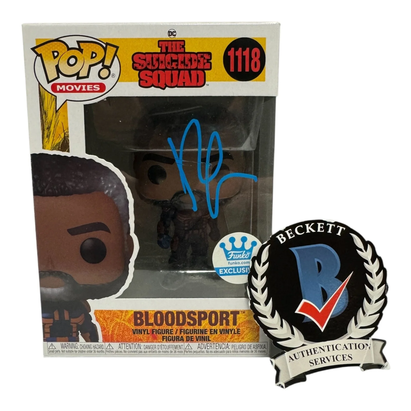 IDRIS ELBA — IDRIS ELBA SIGNED AUTOGRAPH FUNKO POP 1118 SUICIDE SQUAD BECKETT BAS BLOODSPORT