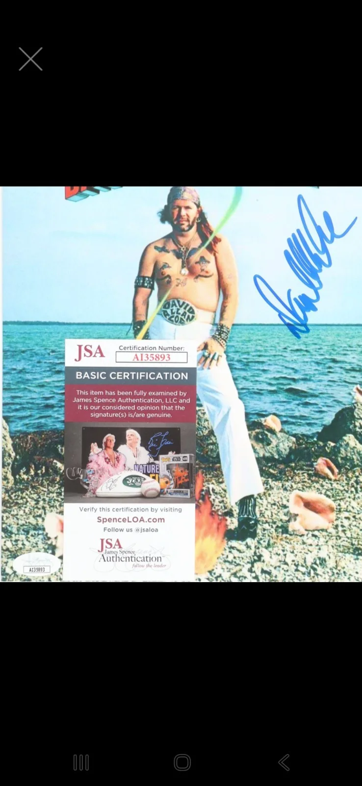DAVID ALLAN COE signed 8x10 PHOTO JSA Cert You Never Call Me By My Name, image 2