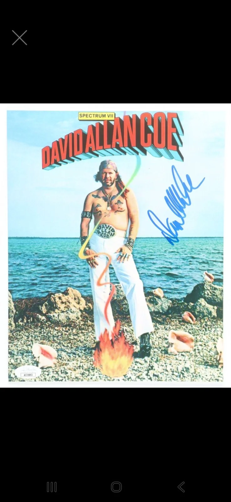 DAVID ALLAN COE signed 8x10 PHOTO JSA Cert You Never Call Me By My Name, image 4