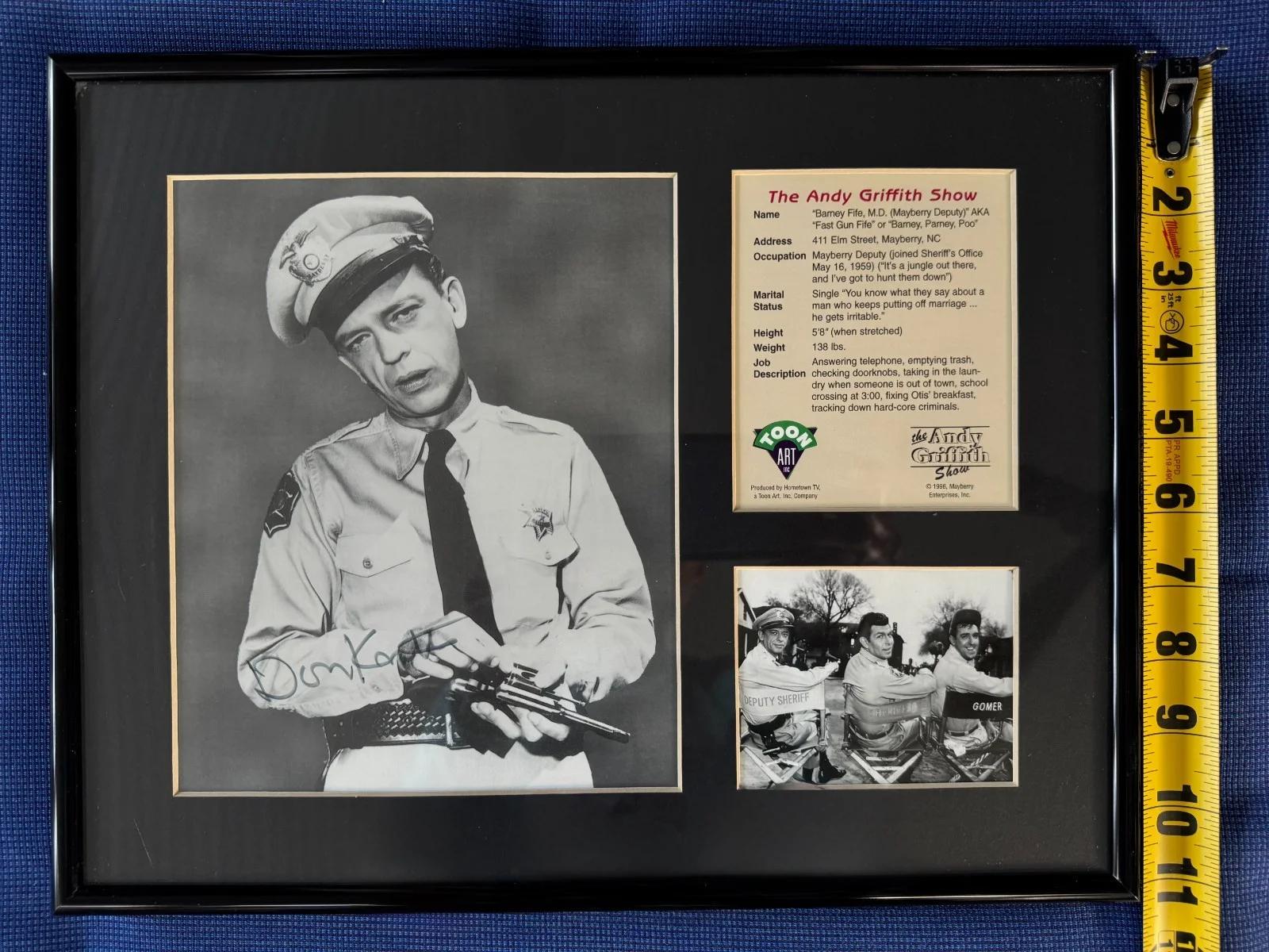 Don Knotts — Signed Don Knotts Barney Fife Autograph Toon Art COA - Andy Griffith Show, image 2