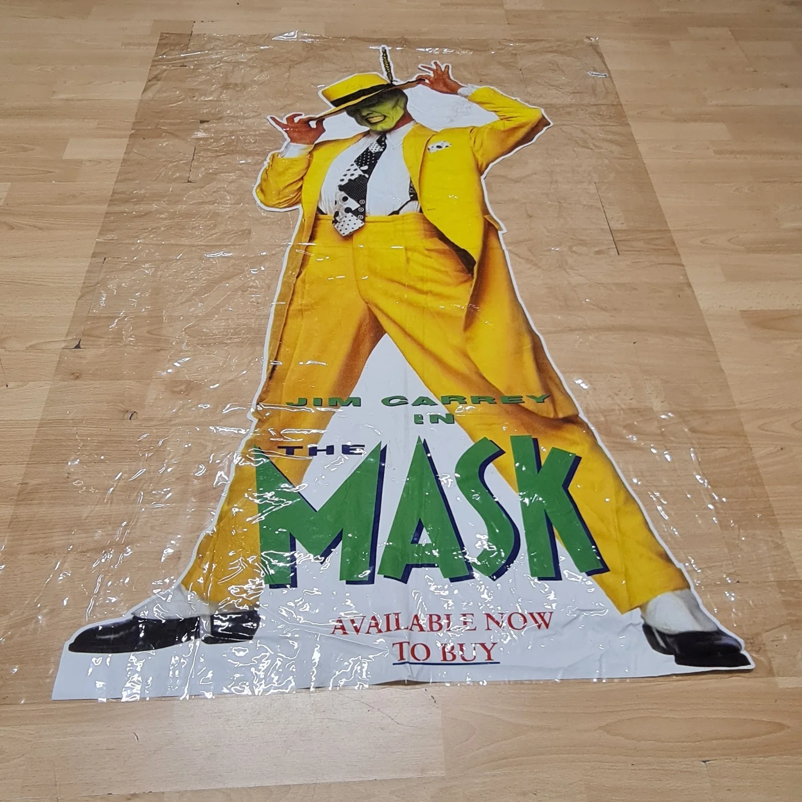 The mask jim carrey window display banner poster promotional movie vhs rare htf, изображение 3