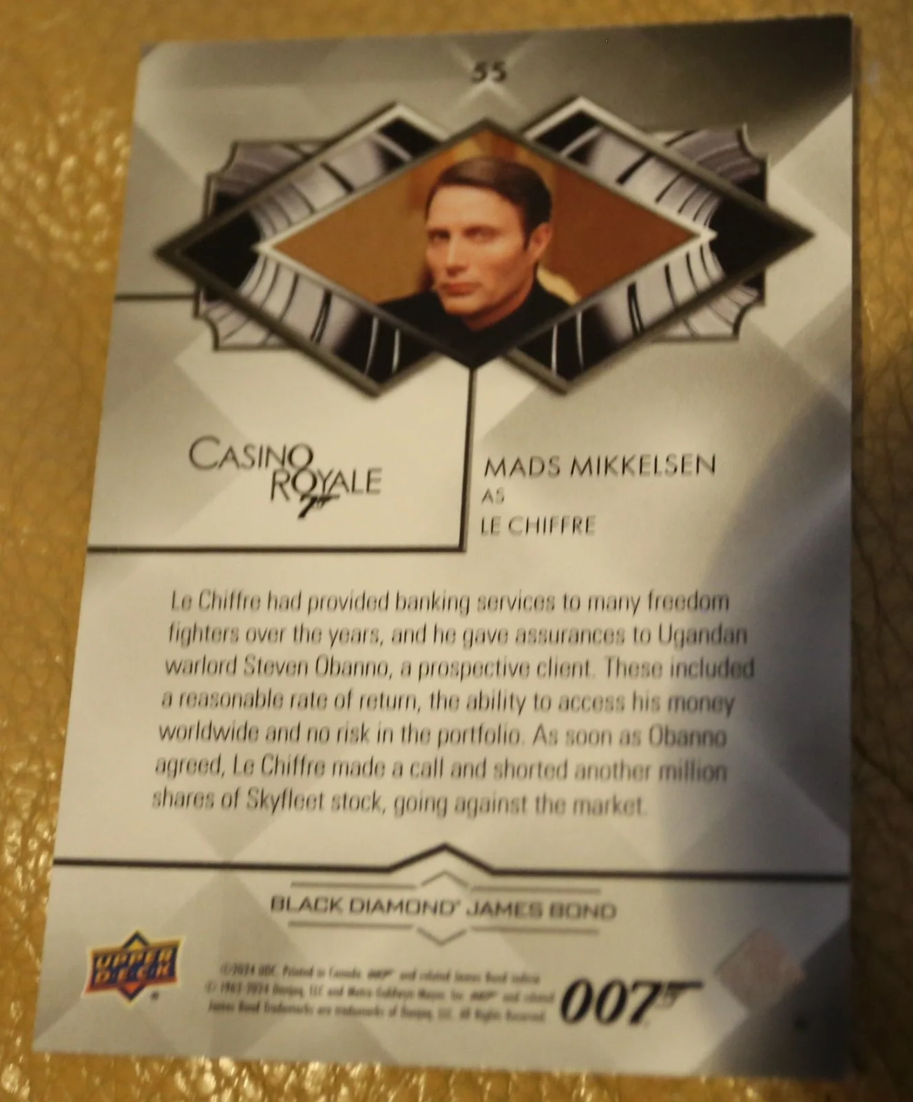 JAMES BOND NUMBER 171 of 199 MADS MIKKELSEN CHIFFRE BLACK DIAMOND TRADING CARD, изображение 2