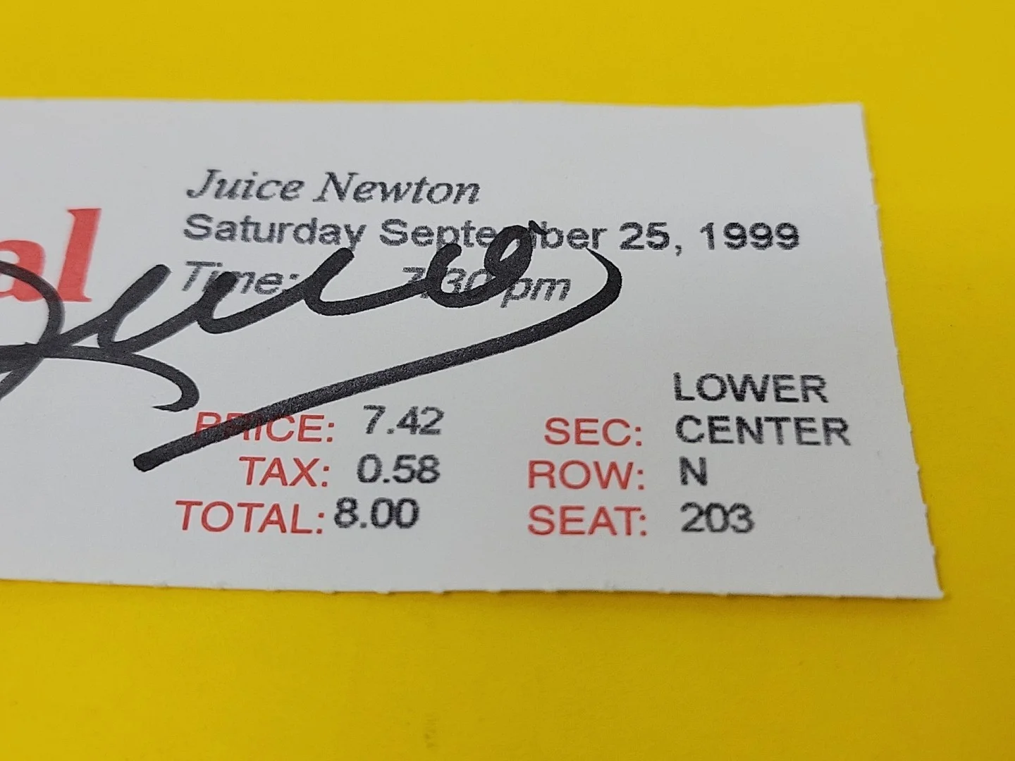 Juice Newton Central MO State University CMSU UCM Concert Ticket Autograph RARE, image 4