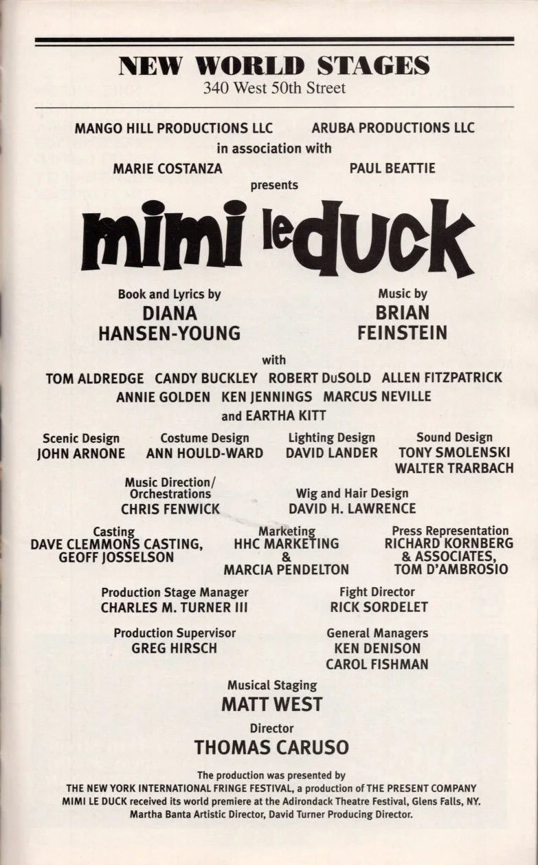 Cast — Mimi Le Duck Signed Autographed Cast Playbill Eartha Kitt, image 2