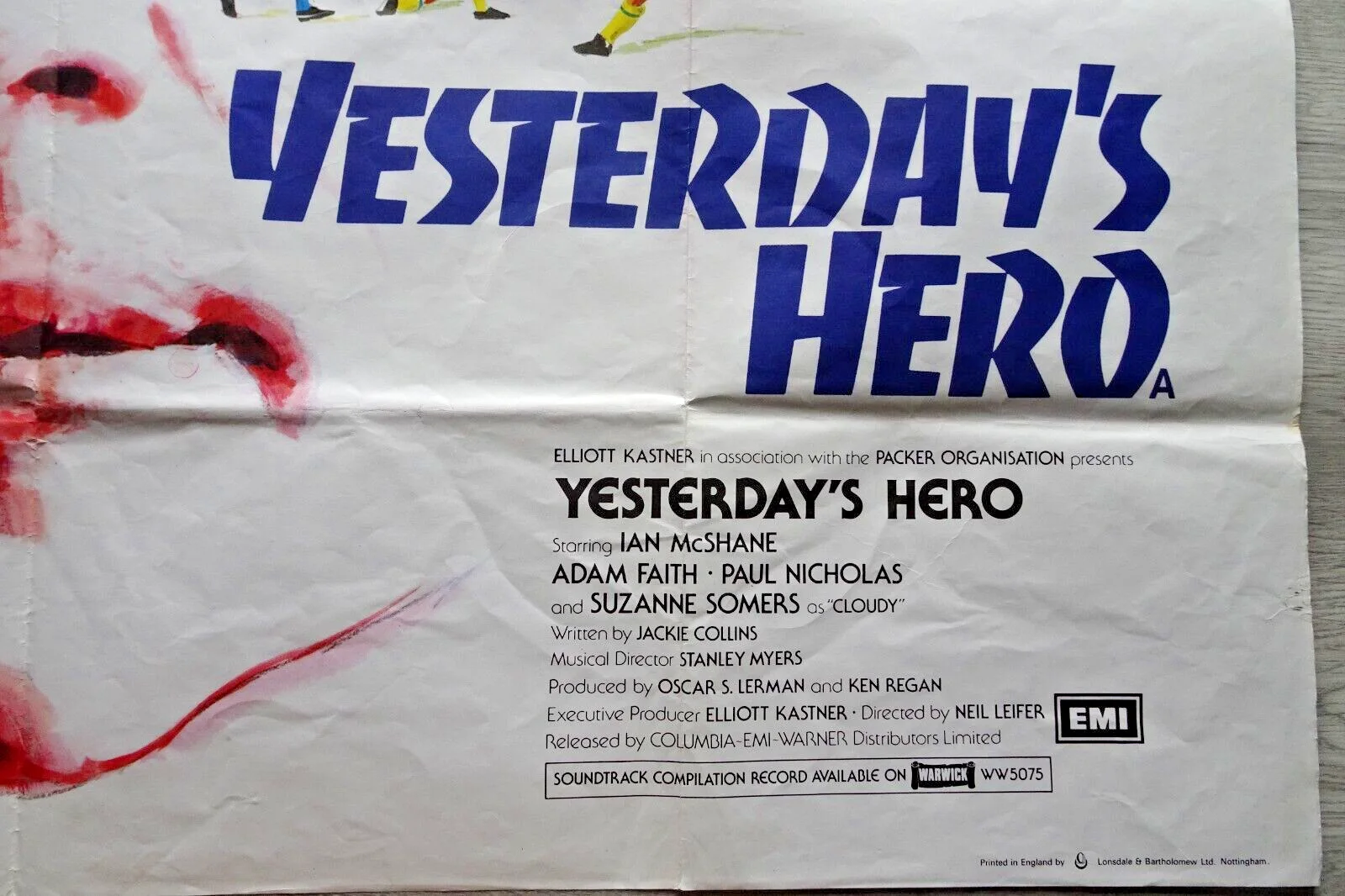Yesterdays Hero Poster Original Cinema Quad Adam Faith Ian McShane 1979, изображение 4