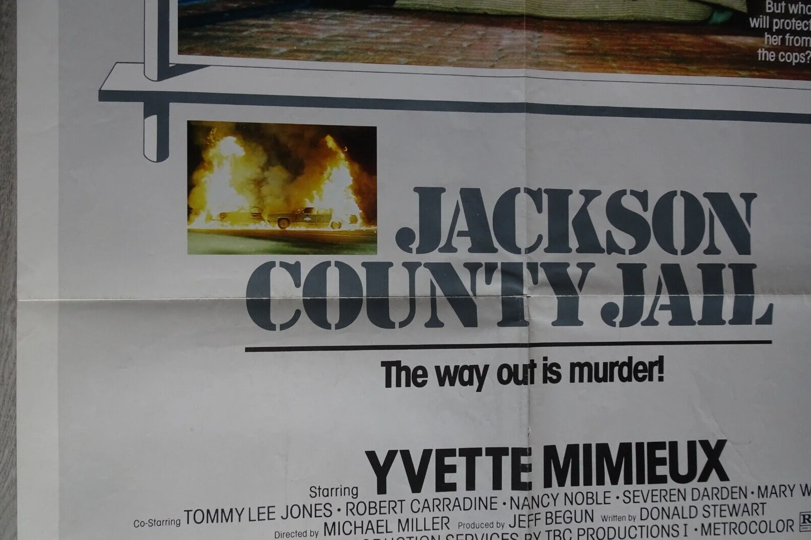 Jackson County Jail Poster One Sheet Yvette Mimieux Vintage 1976, изображение 3