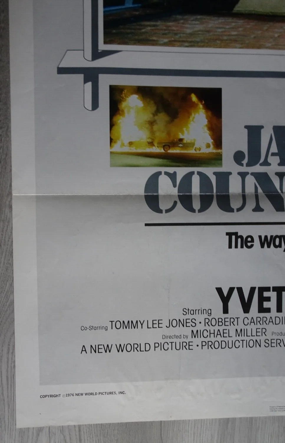 Jackson County Jail Poster One Sheet Yvette Mimieux Vintage 1976, изображение 4