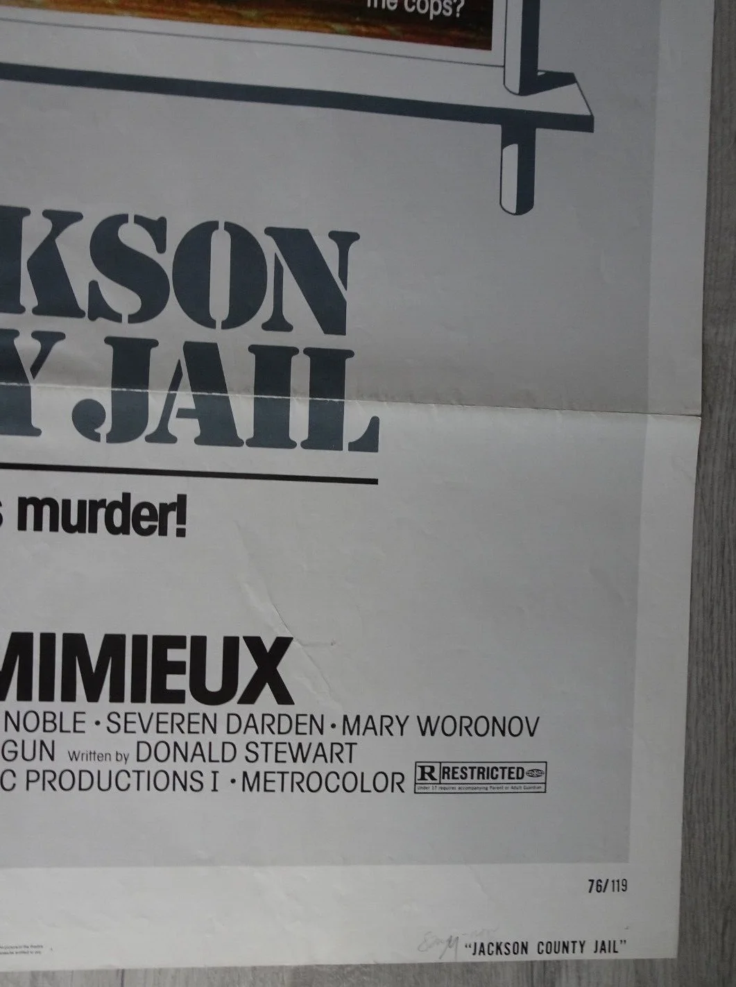 Jackson County Jail Poster One Sheet Yvette Mimieux Vintage 1976, изображение 5