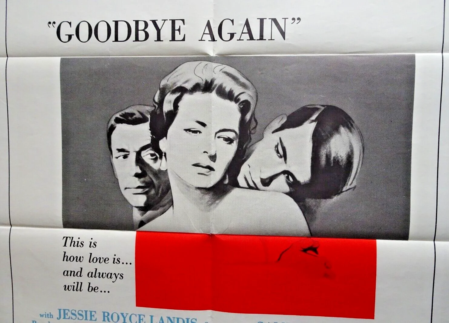Goodbye Again Movie Poster One Sheet Ingrid Bergman Anthony Perkins Vintage 1961, изображение 2