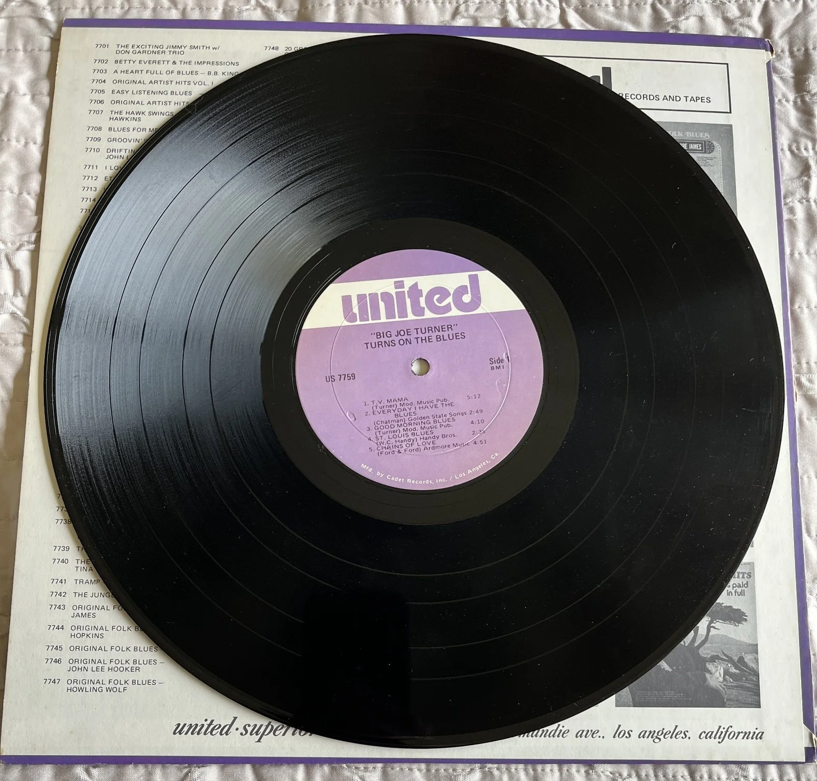 Big Joe Turner & Lloyd Glenn--SIGNED--1970 Turns On The Blues--LP United us 7759, изображение 5