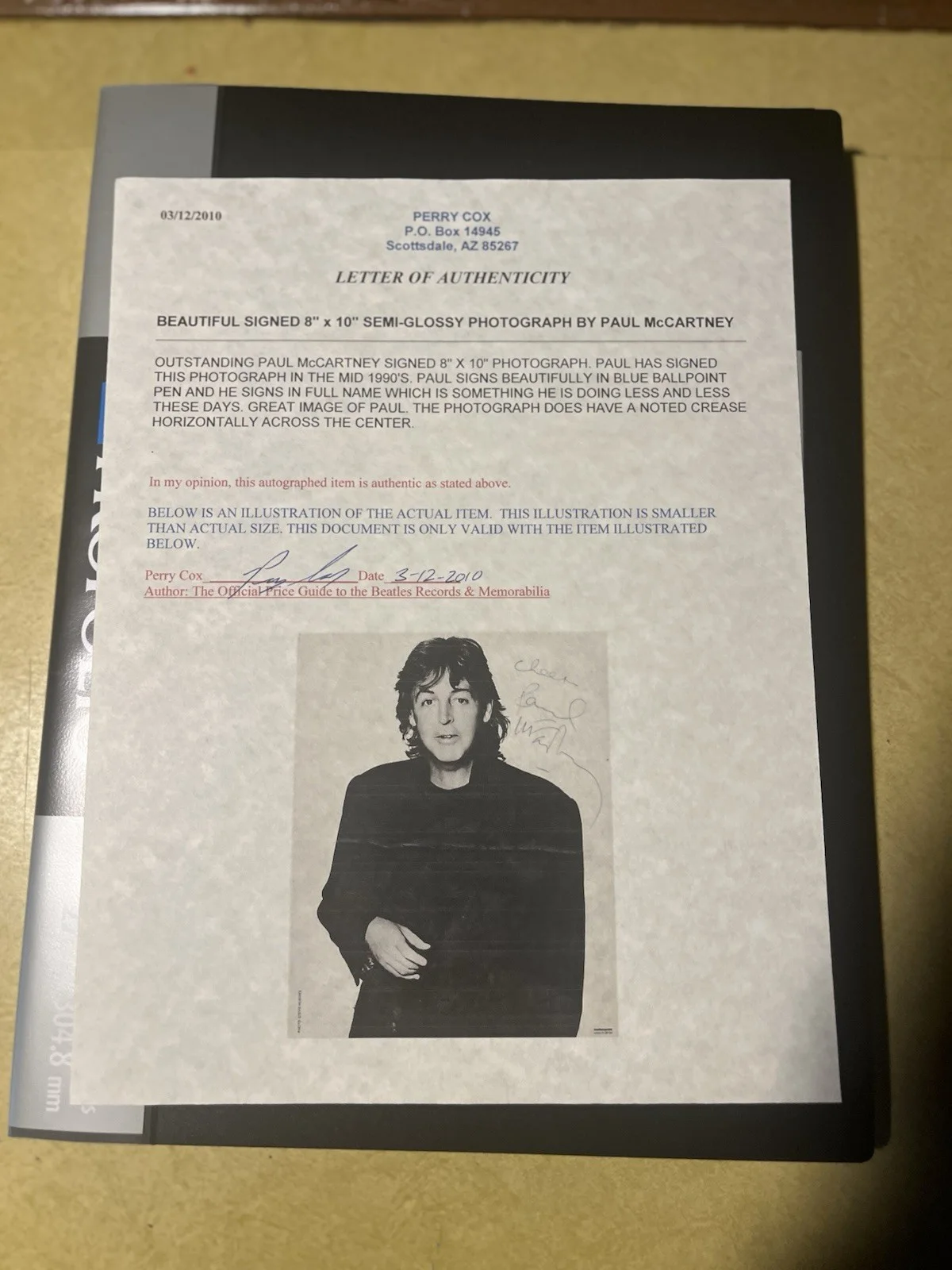 Paul McCartney Signed Autographed 8x10 Photo Beckett Encapsulated Perry Cox LOA, изображение 4