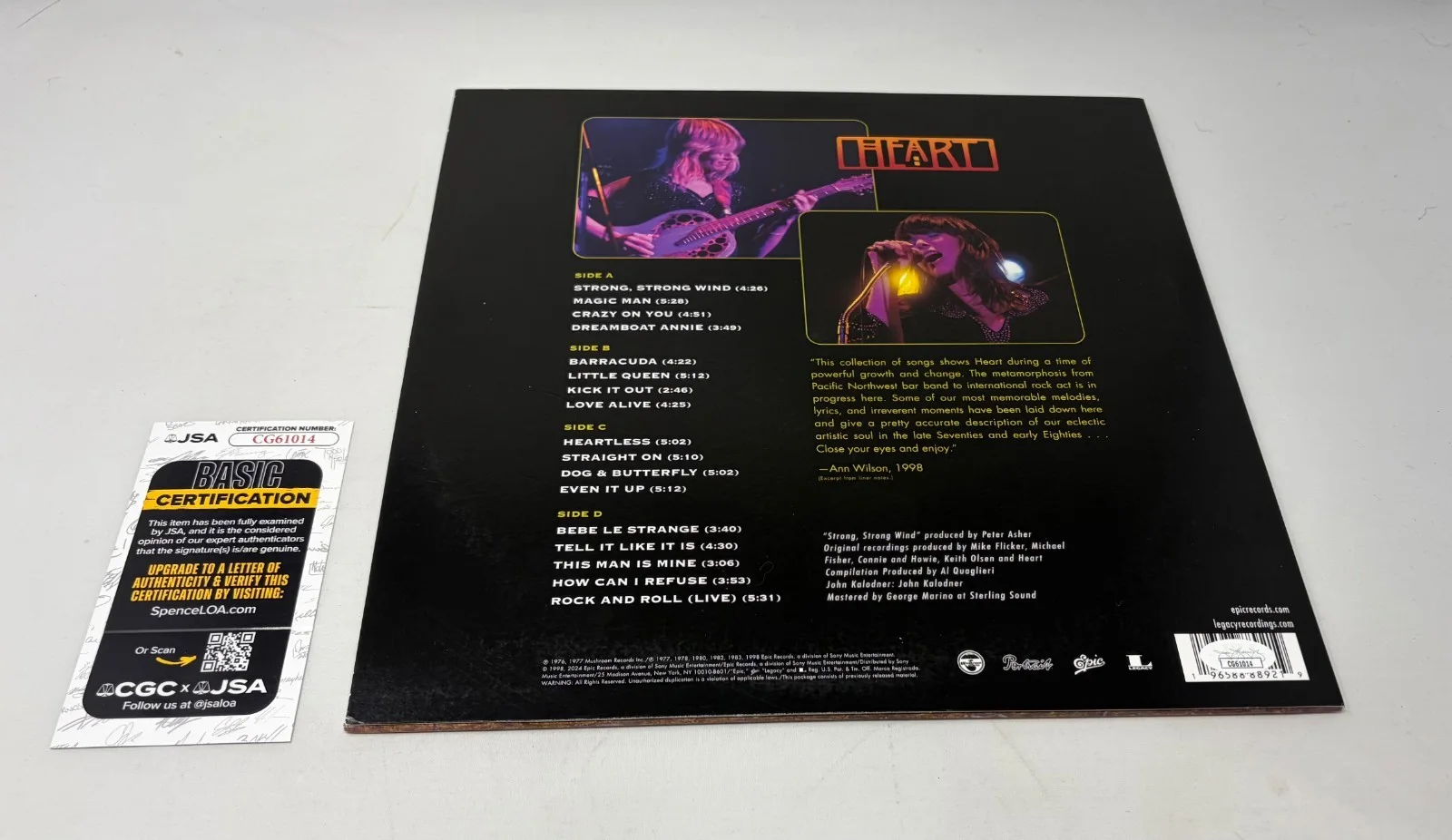Michael Derosier and Steve Fossen of Heart signed Greatest Hits Album JSA COA, изображение 2