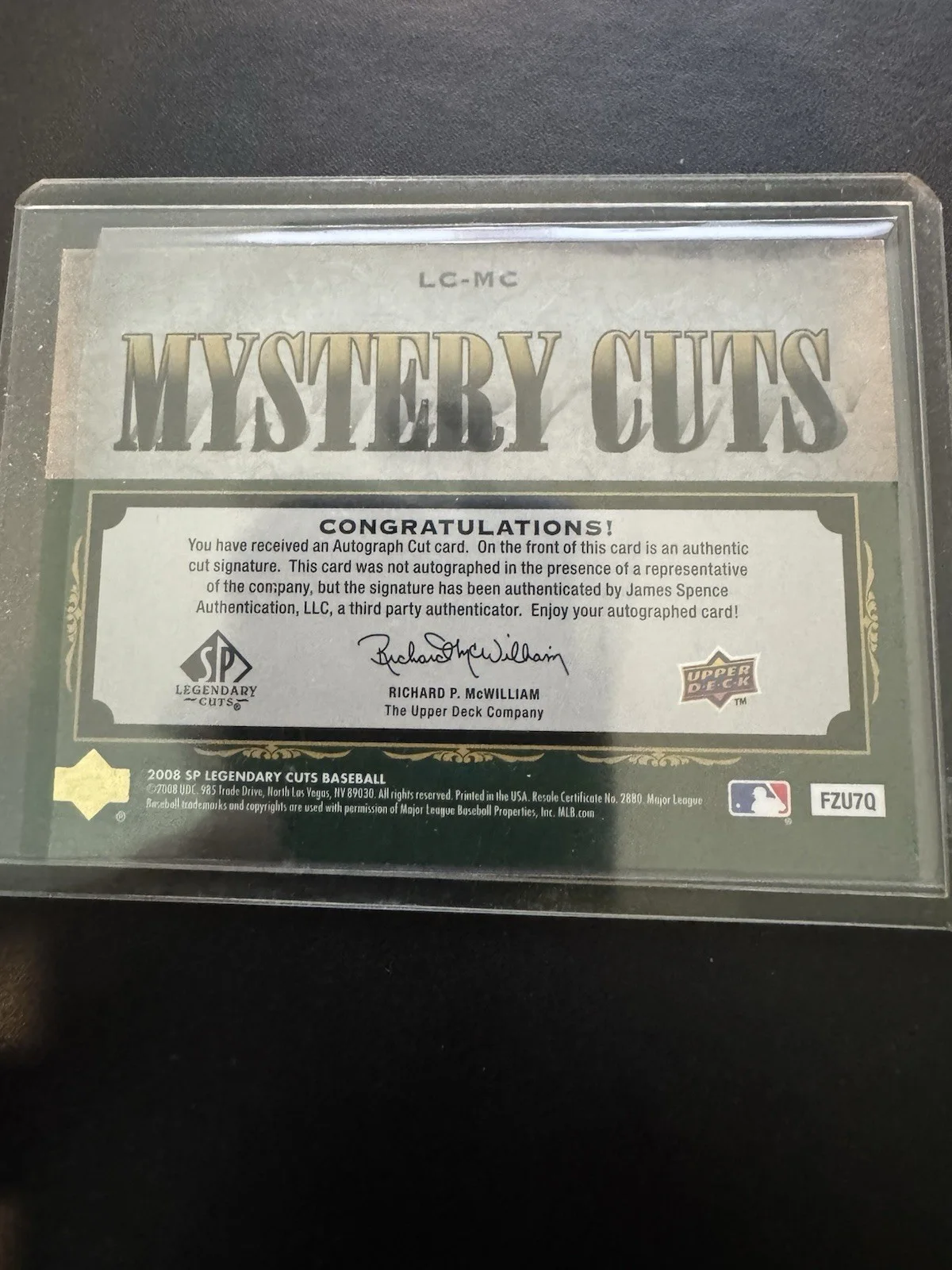 2008 SP Upper Deck Mystery Cuts Art Carney Auto 26/27, image 2