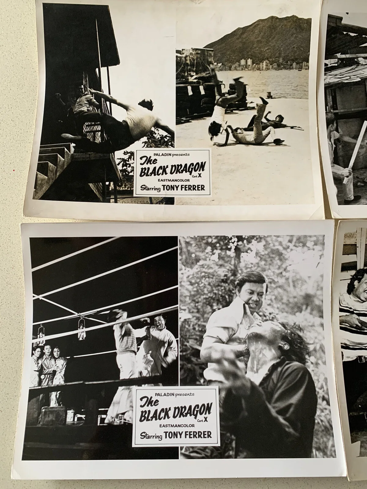THE BLACK DRAGON ORIGINAL UK lobby cards x 4 1974 Tony Ferrer Tai-Lin Dick Chan, image 2