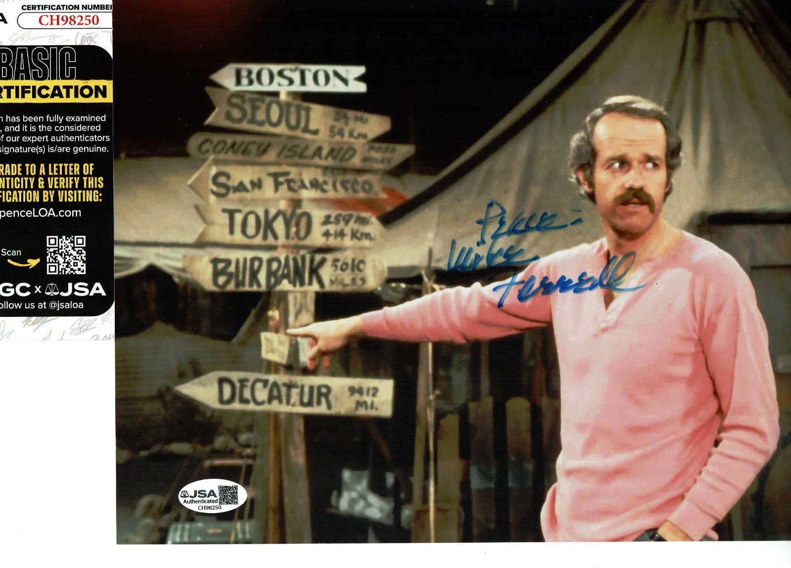 MIKE FARRELL — M.A.S.H MIKE FARRELL autographed 8x10 color MASH photo JSA Certified **