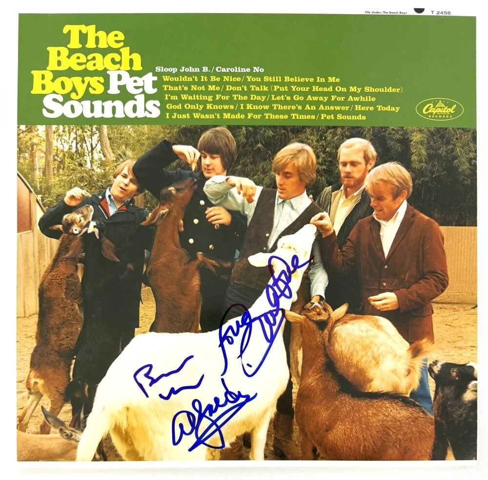 Al Jardine, Mike Love, Brian Wilson — Beach Boys Signed Autograph Album Record Brian Wilson Mike Love Al Jardine BAS