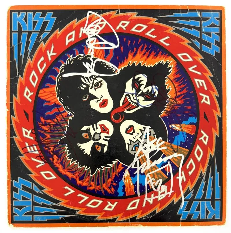 Peter Criss, Ace Frehley, Gene Simmons, Paul Stanley — Kiss Band Signed Autograph Album Record Gene Simmons Ace Frehley Paul Peter JSA