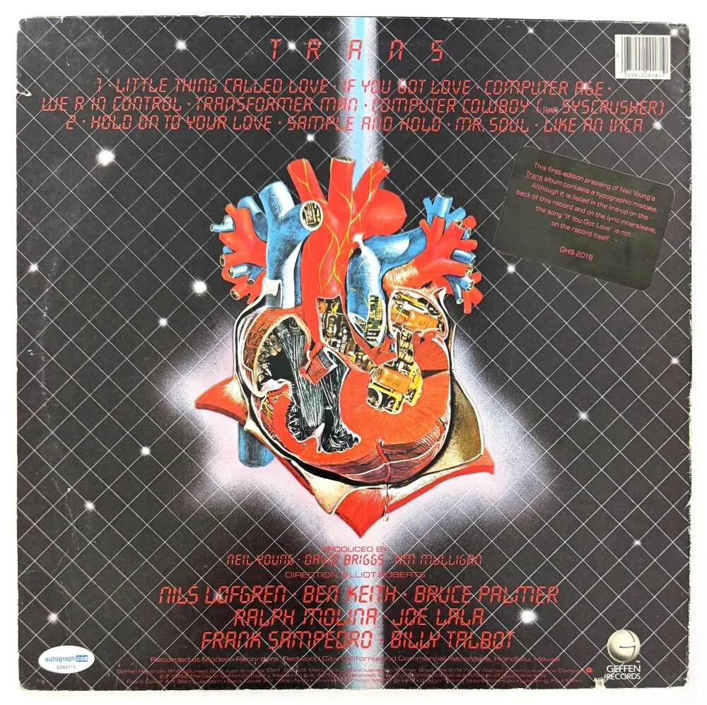 Neil Young — Neil Young Signed Autograph Trans Album Vinyl Record Crosby Stills Nash JSA COA, изображение 2
